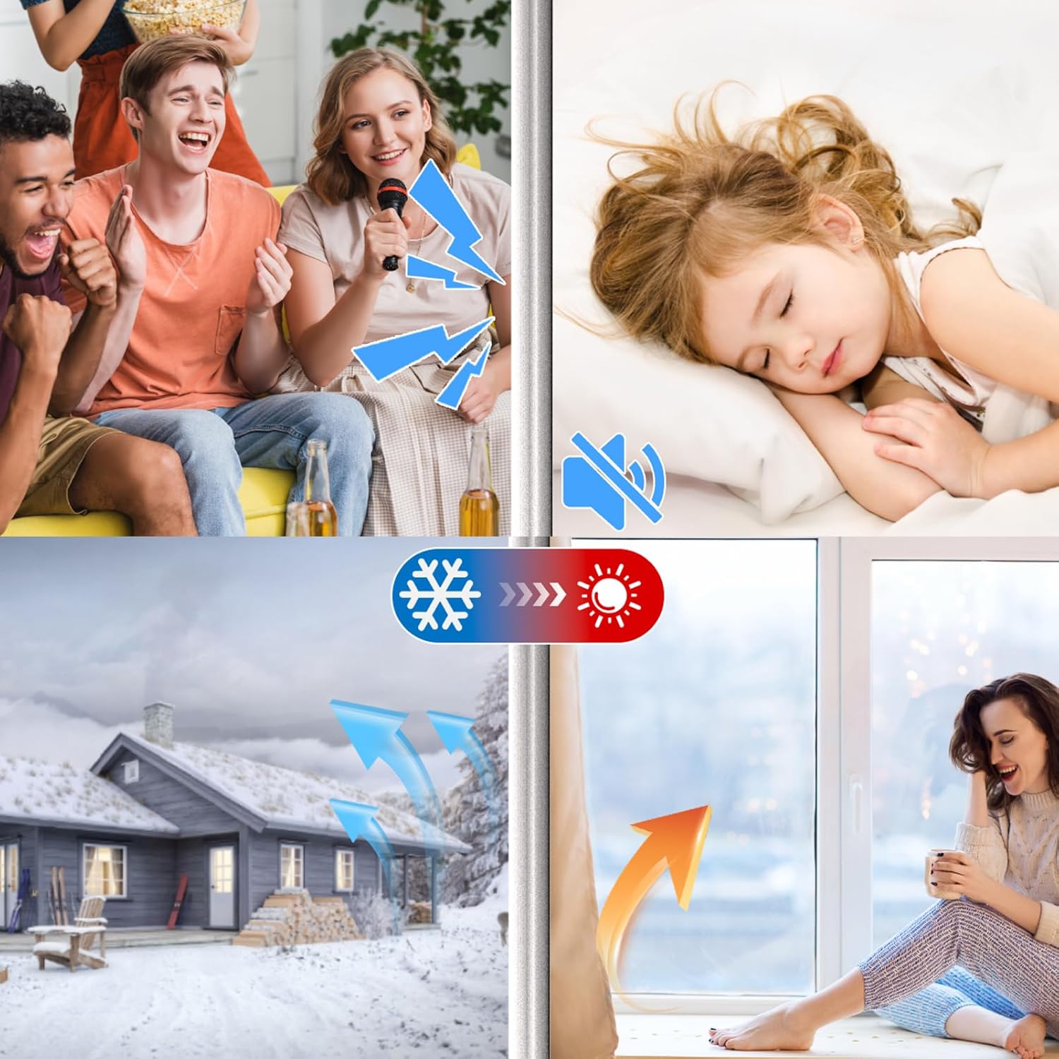 2Pack SilentGuard Pro Door Seal with Brush Tech - Noise Reduction and Energy Efficiency