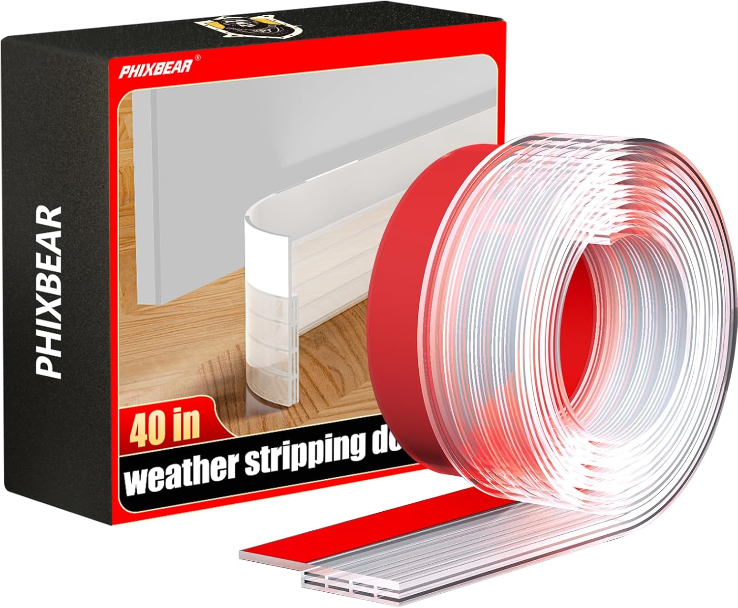 Silicone Door Draft Stopper Transparent Weather Stripping for Windproof and Sound Insulation