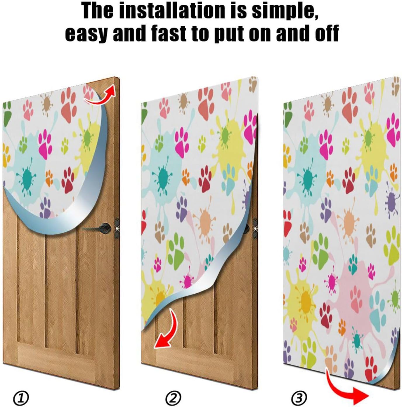 Susiyo Paw Prints Blots Halloween Door Cover 32x79 in
