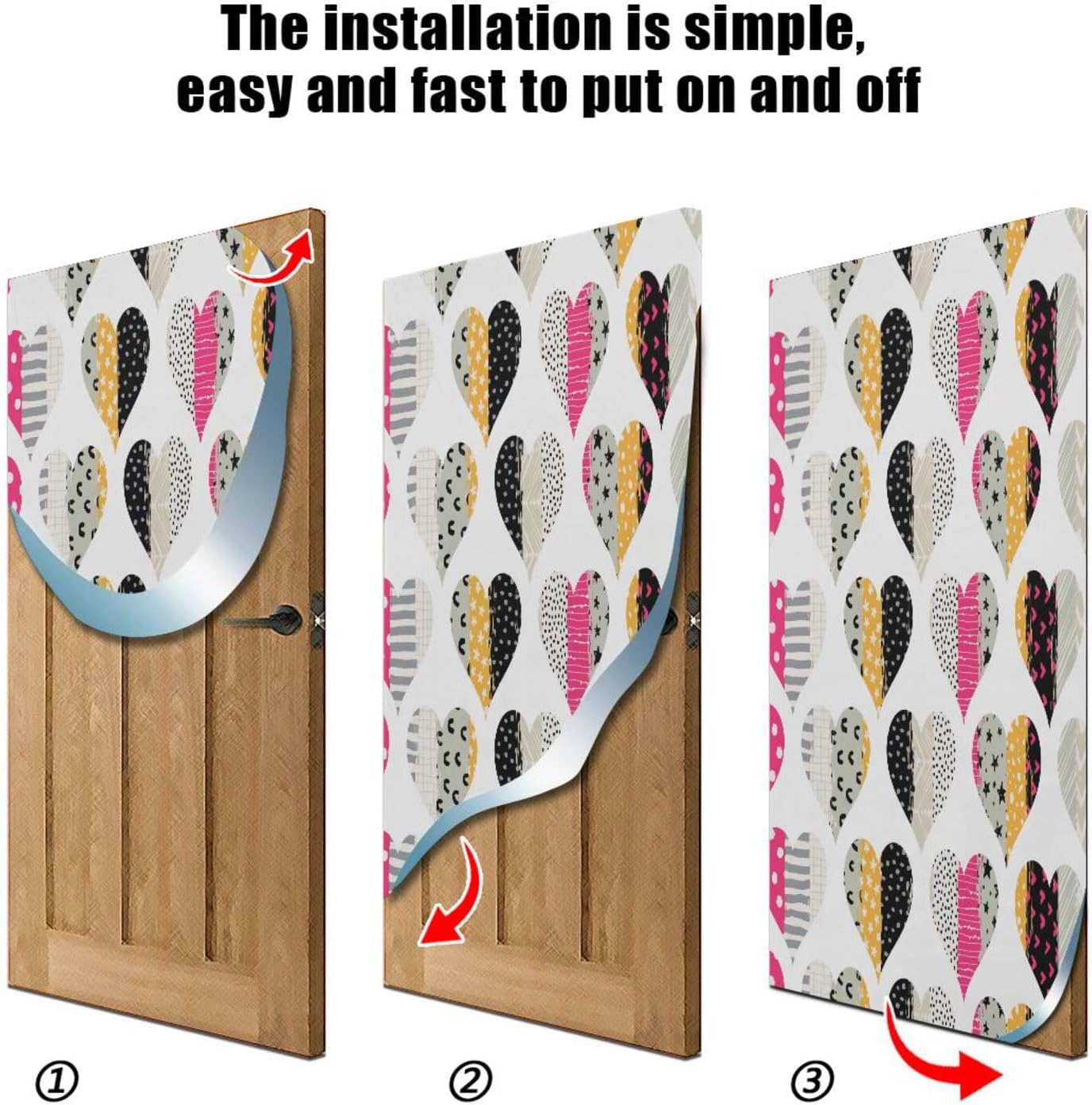 Susiyo Multicolored Hearts Halloween Door Cover