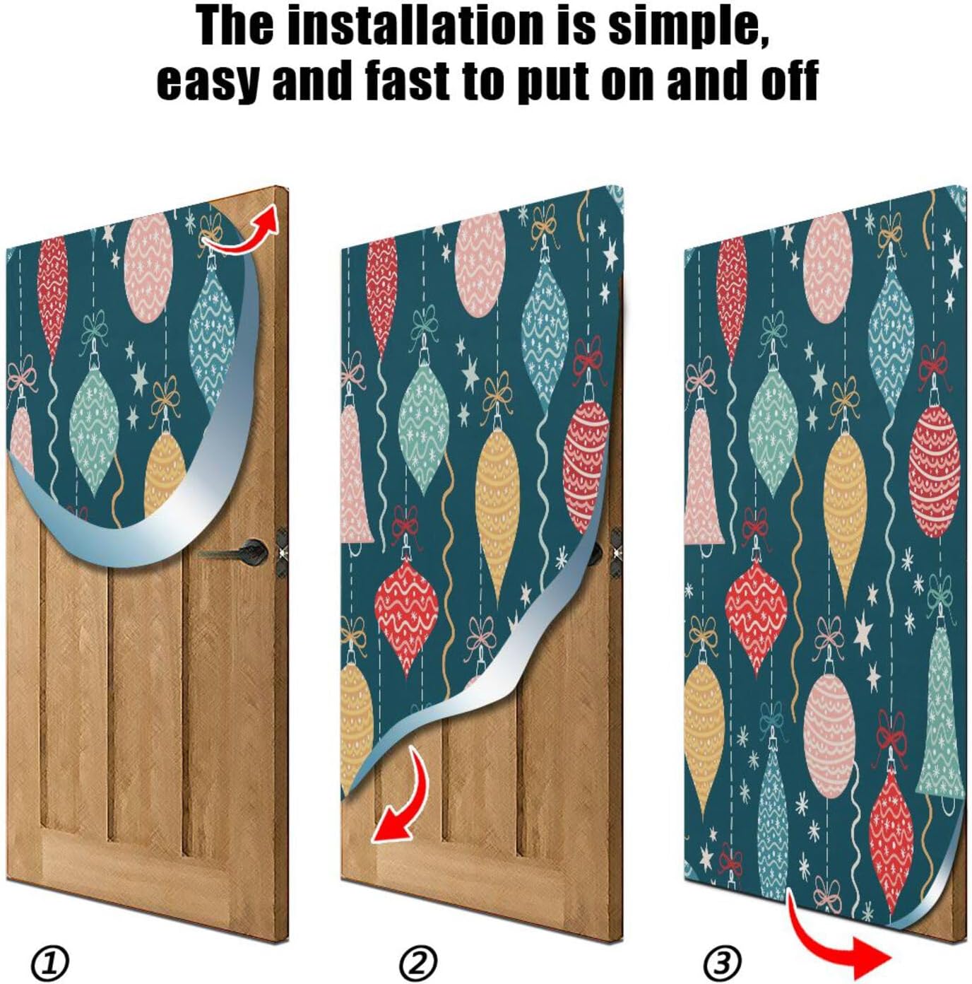 Susiyo Christmas Ornaments Door Cover Stretch Fabric Decor