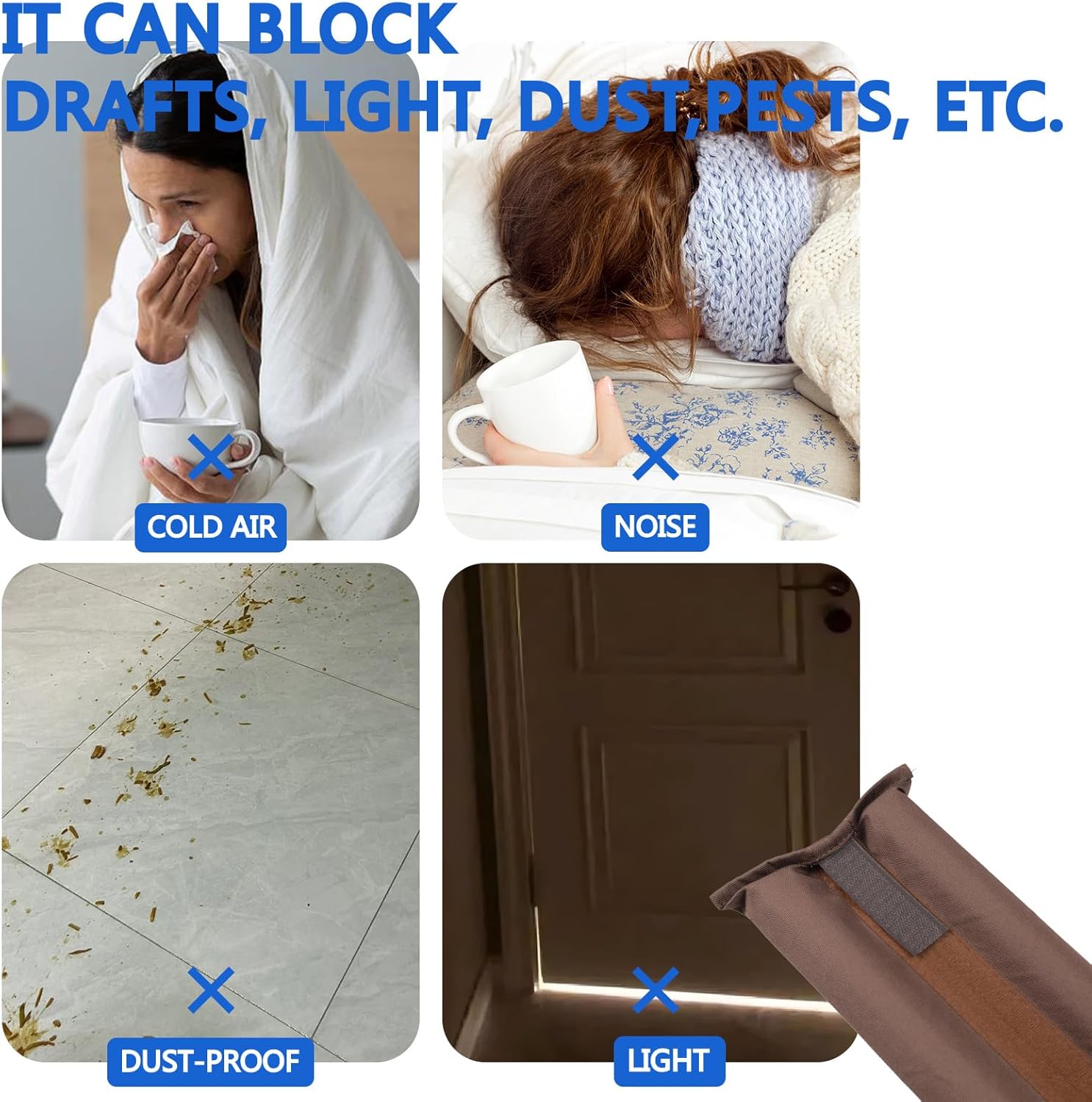Under Door Draft Stoppers for 30 to 36 Inch Doors