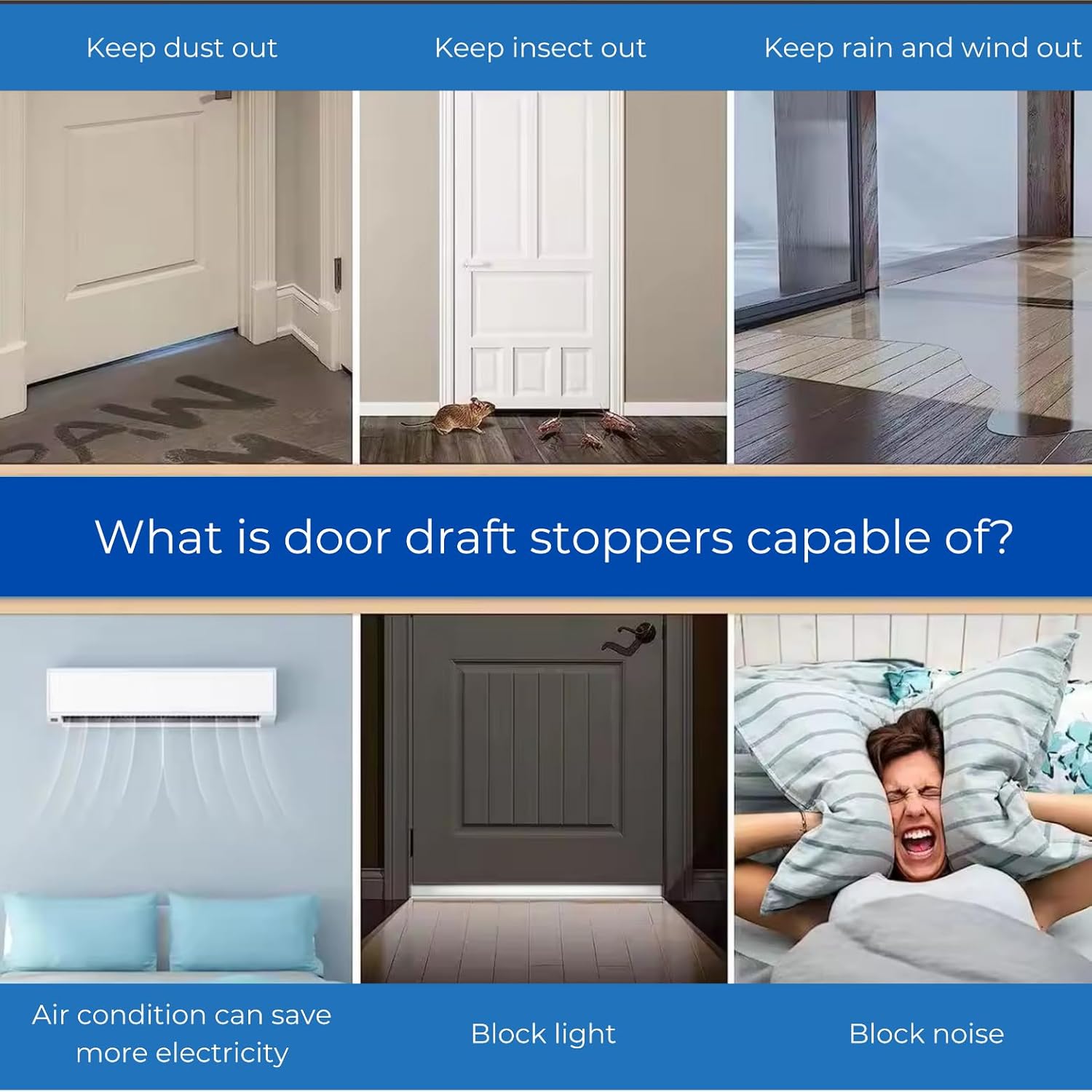 Versatile Door Draft Stopper For Bottom Of Door