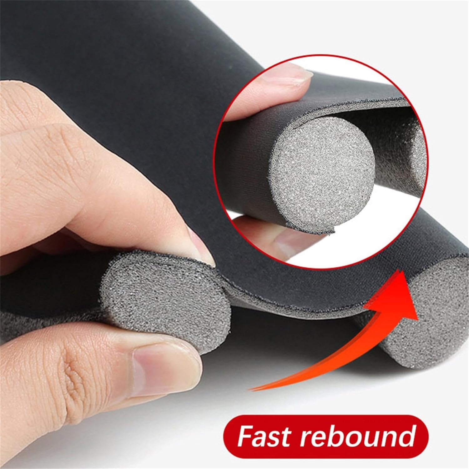 Adjustable Door Draft Stopper - 366 Inch Black Gap Filler