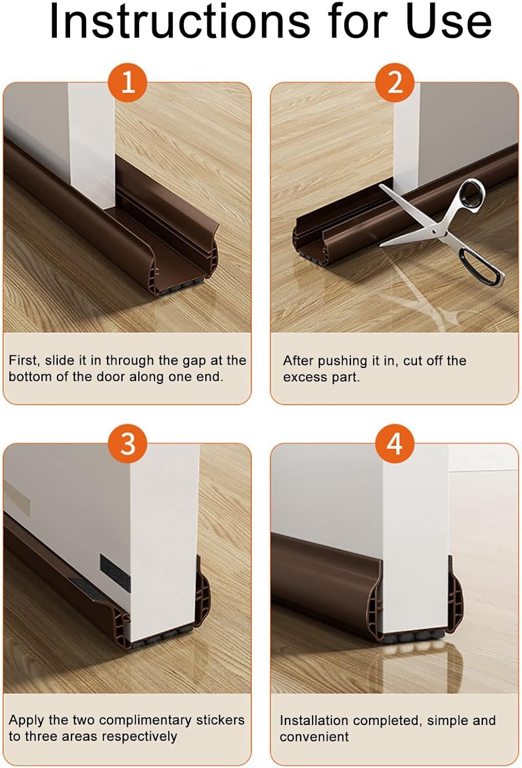 Lifeuping Under Door Draft Stopper with Brush 366 Inch Length