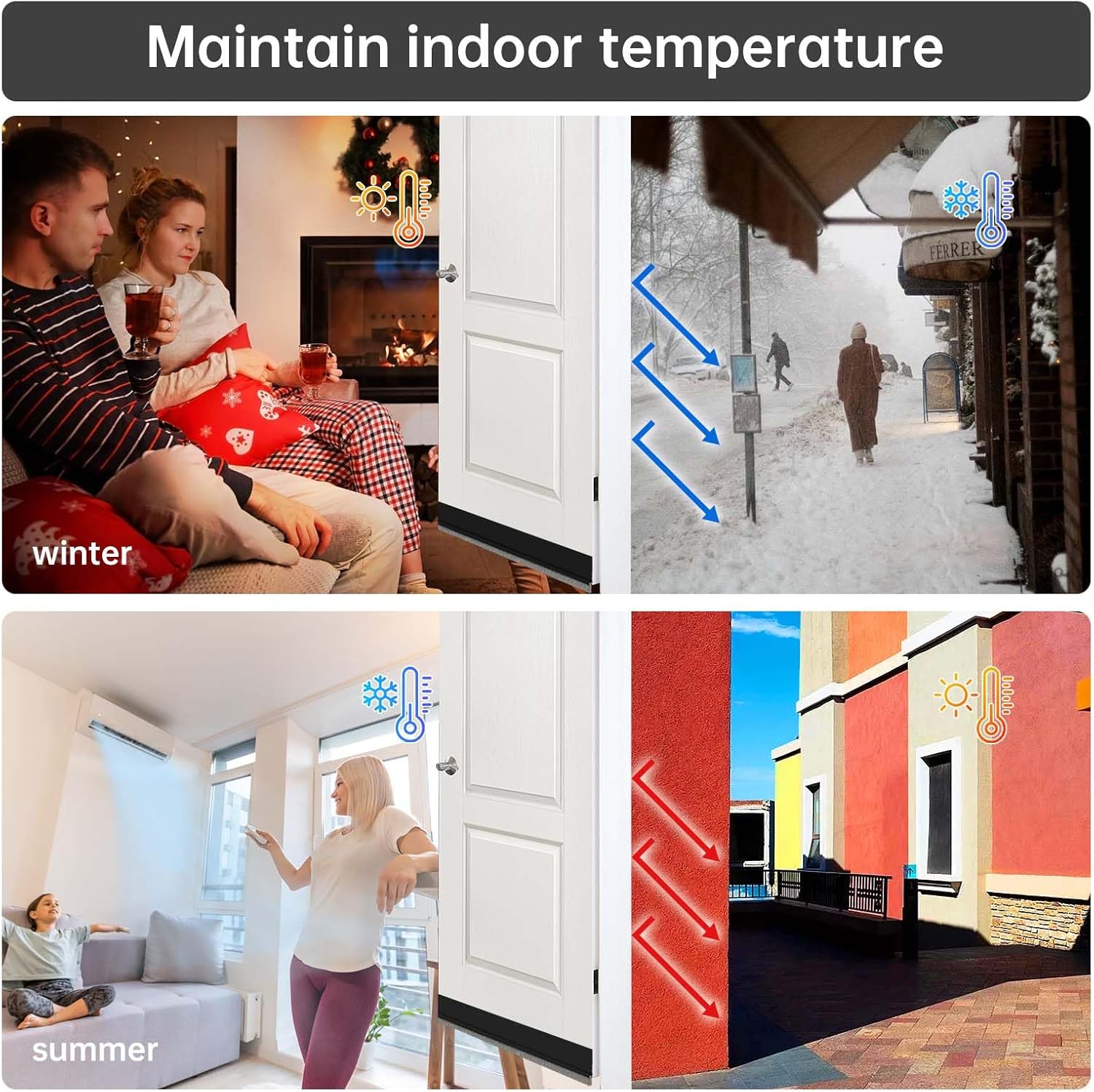 Self-Adhesive Door Sweep with Brush for Bottom Seal Black 3937 Inch Length