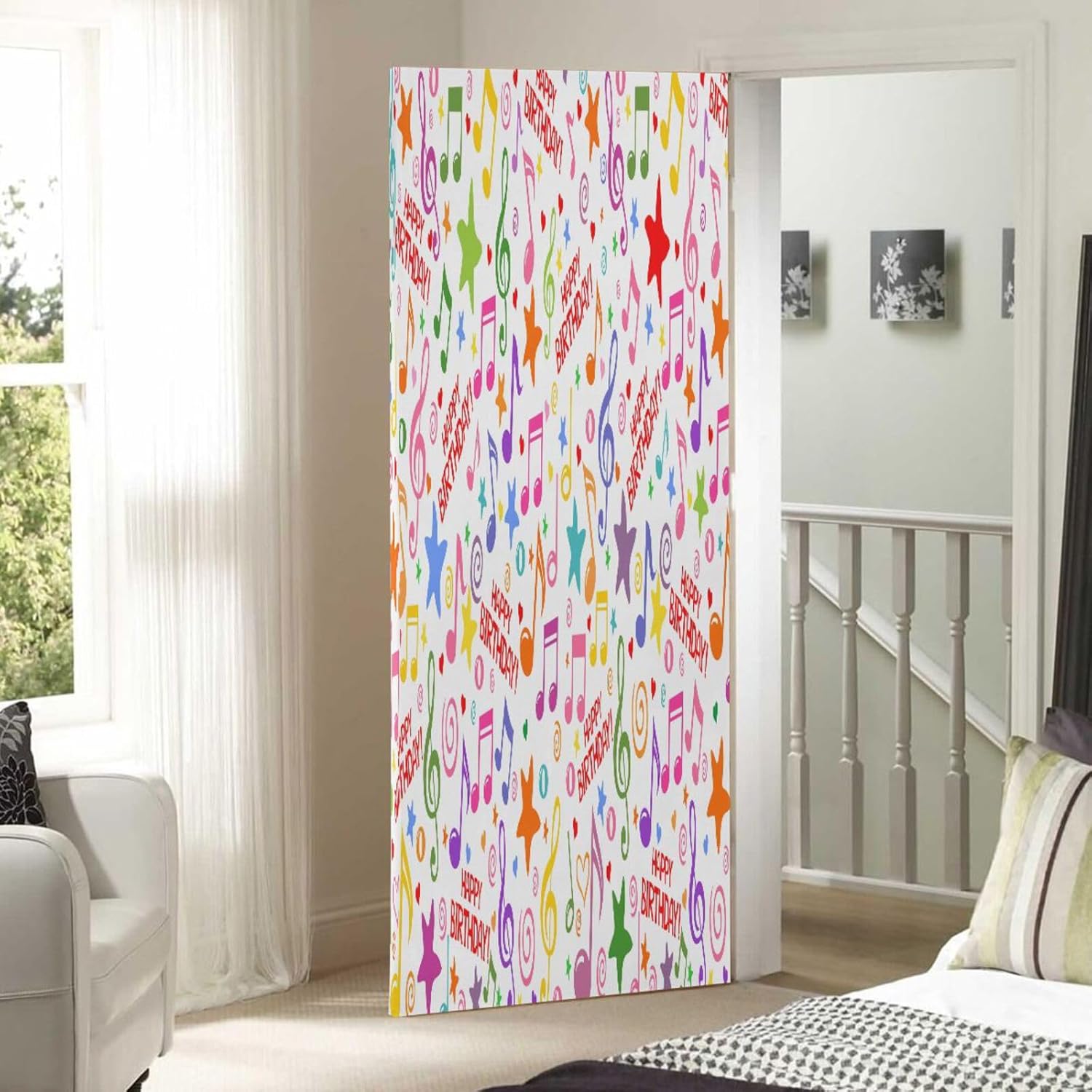 Susiyo Colorful Musical Notes Halloween Door Cover