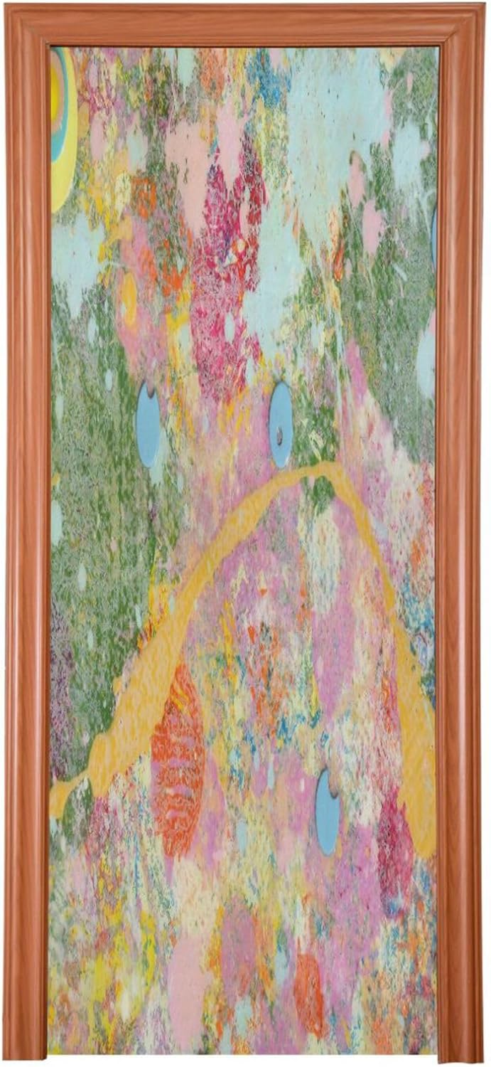 Susiyo Abstract Oil Paint Texture Halloween Door Cover 32x79 in