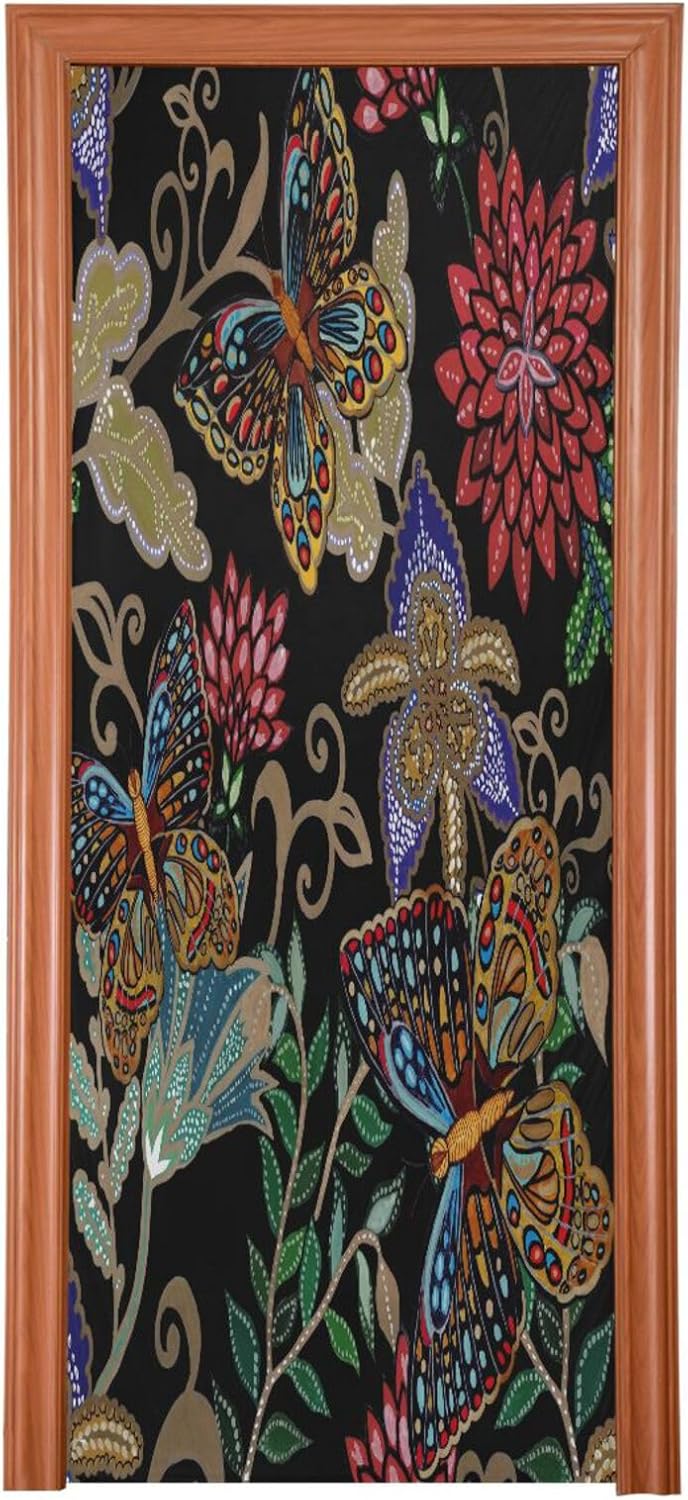 Susiyo Fantasy Flowers Butterflies Halloween Door Cover