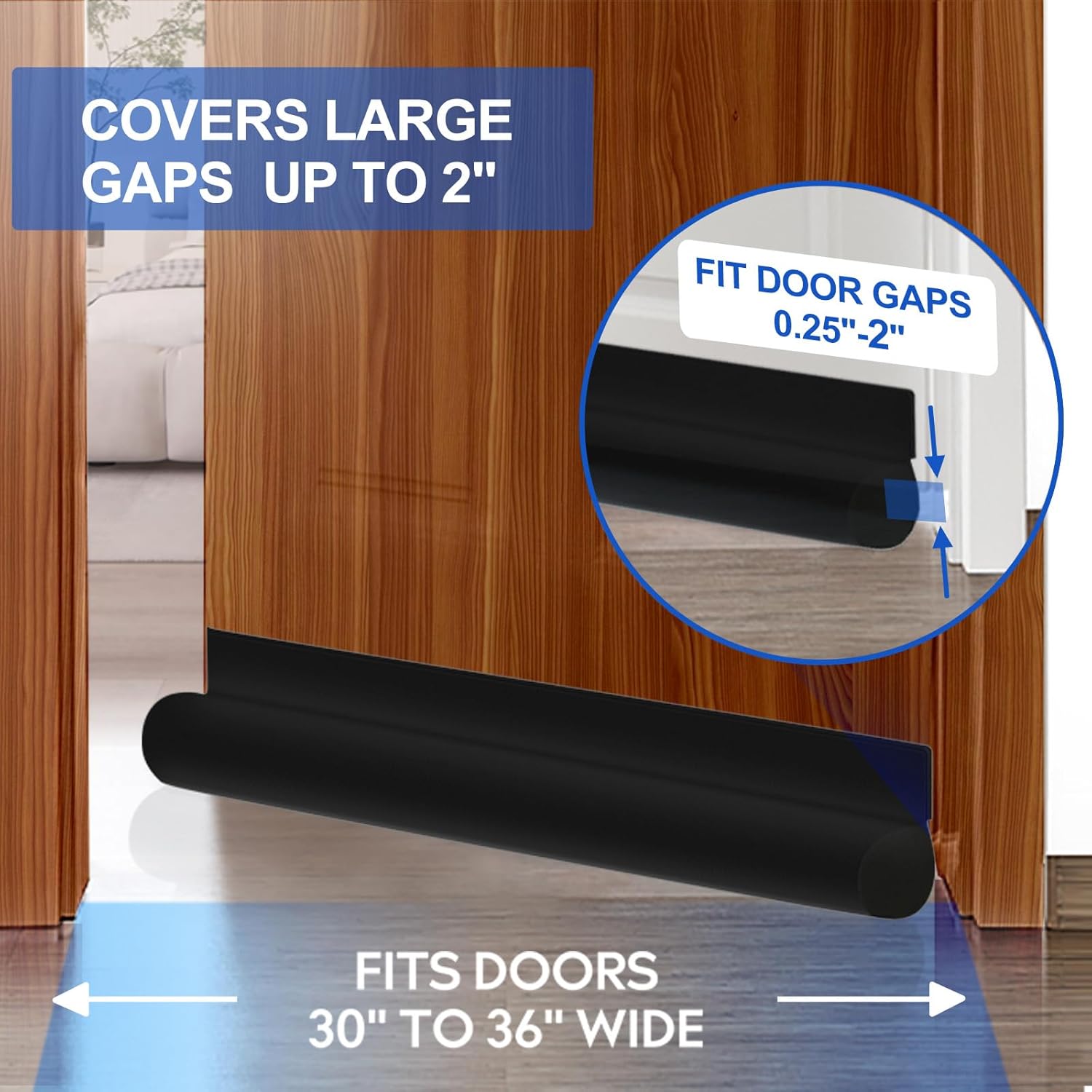 MAXTID Door Draft Stoppers 36 Inch Black Seal Strip