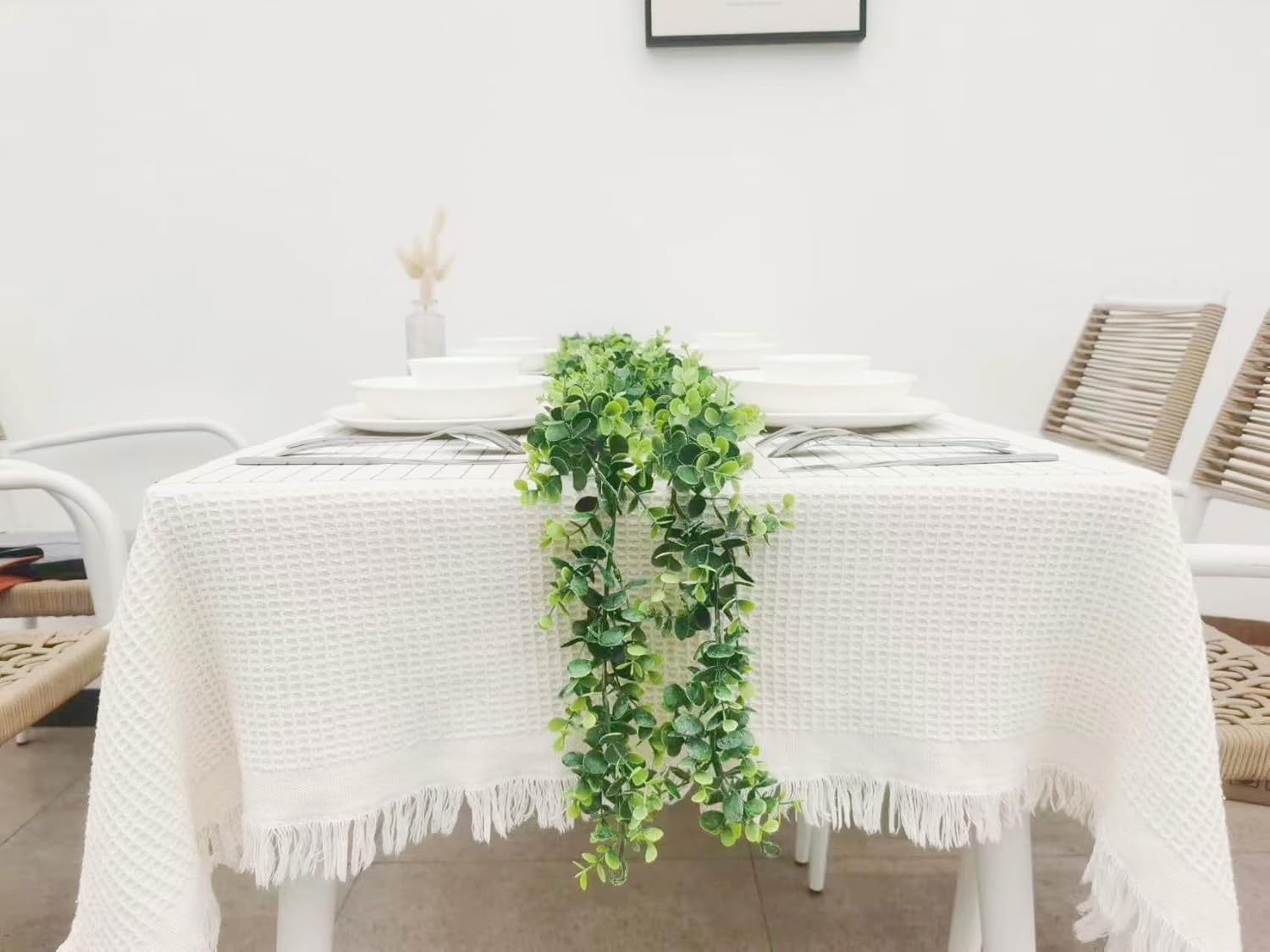 Uqueeten Vines Faux Eucalyptus Garland 59 FT 2 Pack for Wedding Backdrop and Wall Decor