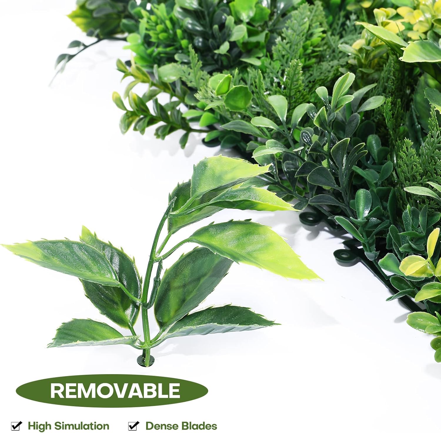 Boshen Artificial Grass Wall Panels 6PCS 10x10 Inch Boxwood Hedge Decor for Indoor Outdoor Party Wedding Backyard