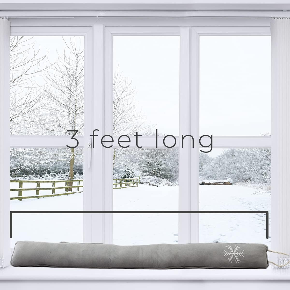 Simply Genius Cold Weather Door Snake Draft Stopper - Gray 36 Inch