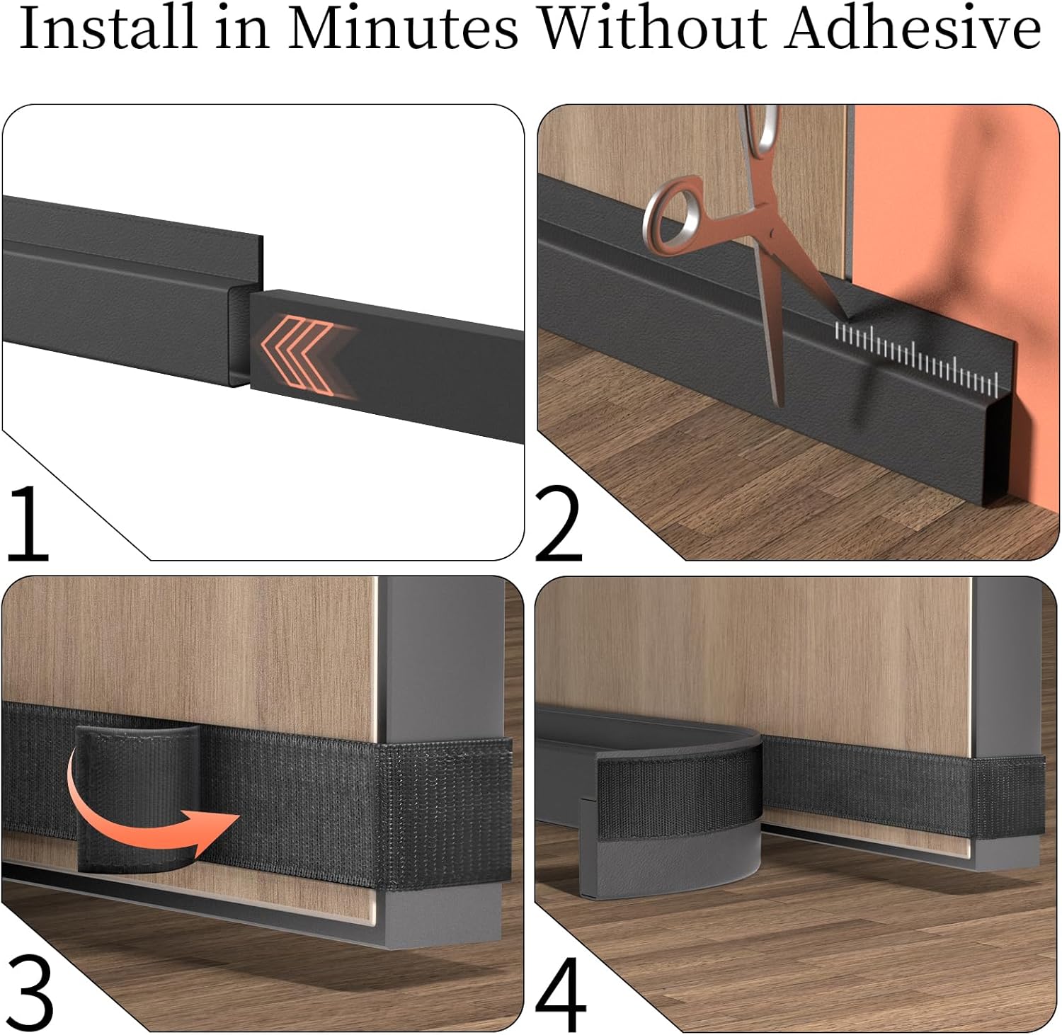 JUJIBL Door Draft Stopper 36 Inch Black