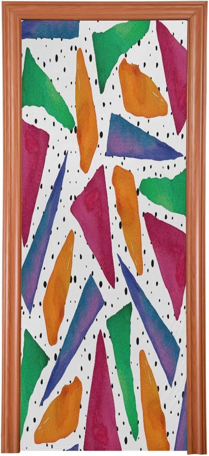 Susiyo Bright Watercolor Triangles Halloween Door Cover