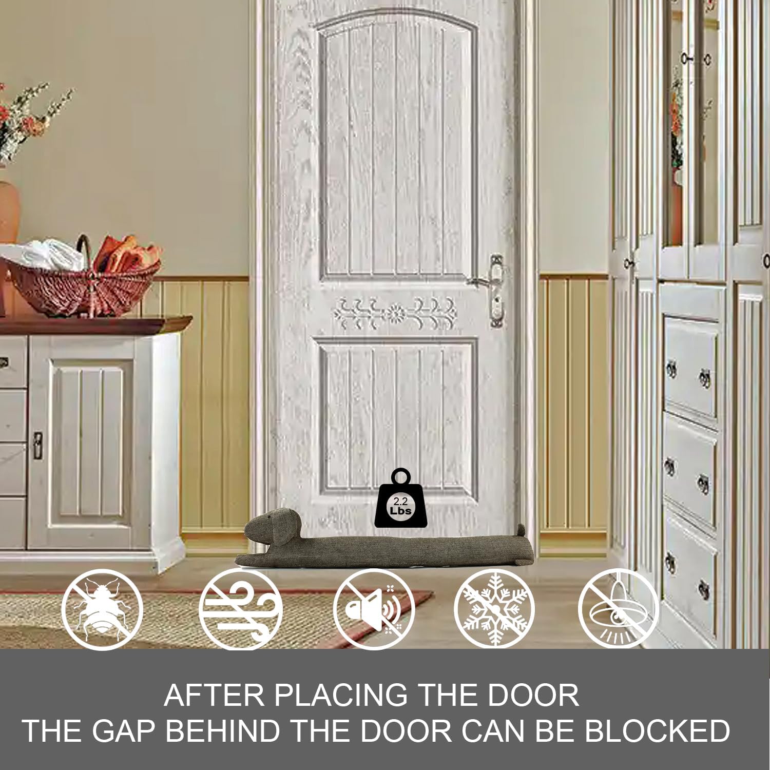 FALIDI Animal Under Door Draft Stopper - Brown Dog 36 inch