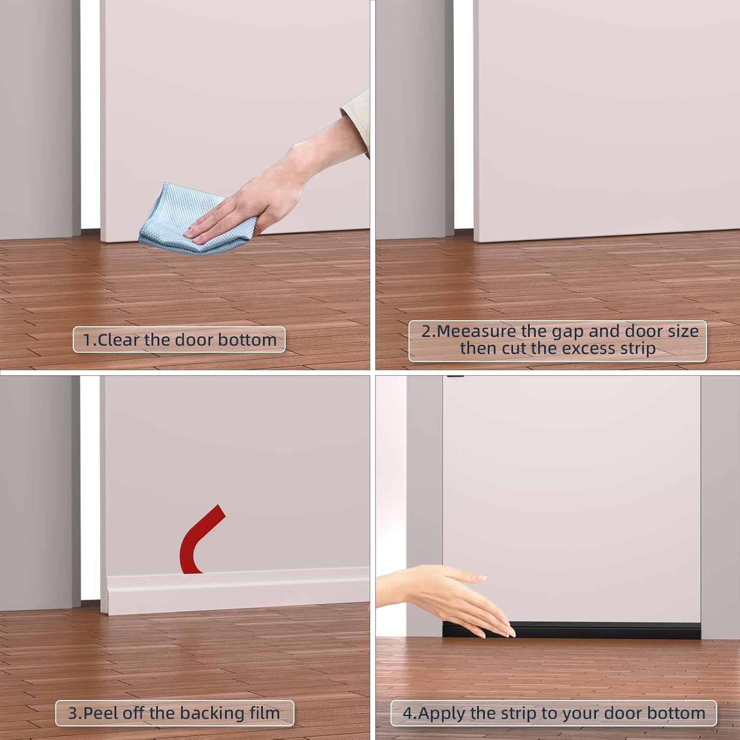 KAYLEINSTER 78 Inch Door Draft Stopper Black