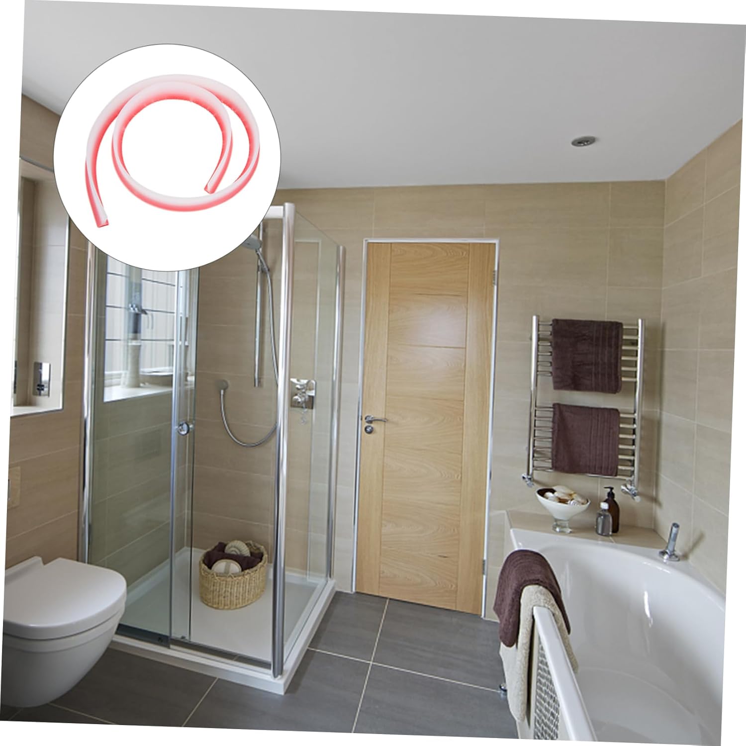 Vaguelly Bathroom Floor Sealing Strip Water Barrier Draft Stopper Easy Install