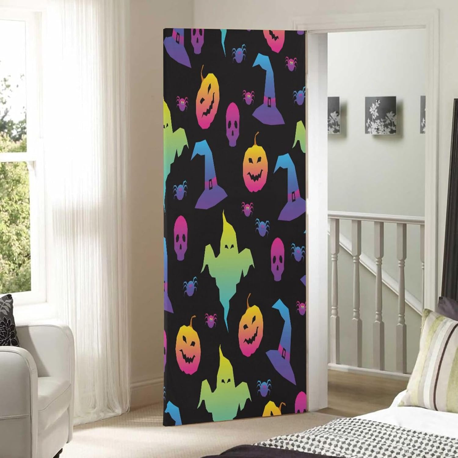 Susiyo Abstract Rainbow Halloween Door Cover