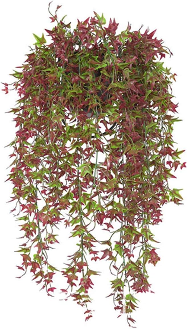 CATTREE Artificial Hanging Vine with Red Leaves 2 Pcs