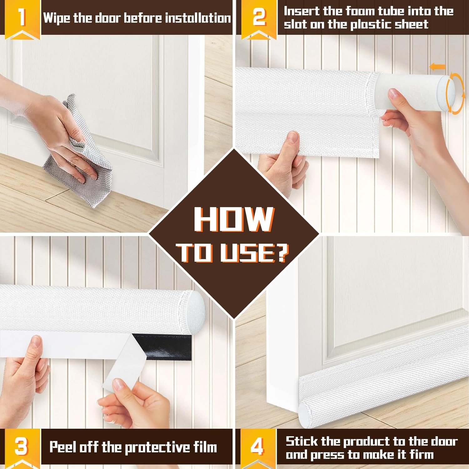 SOURRI 36 Inch Door Draft Stopper - Soundproof and Weather Stripping for Interior and Exterior Doors