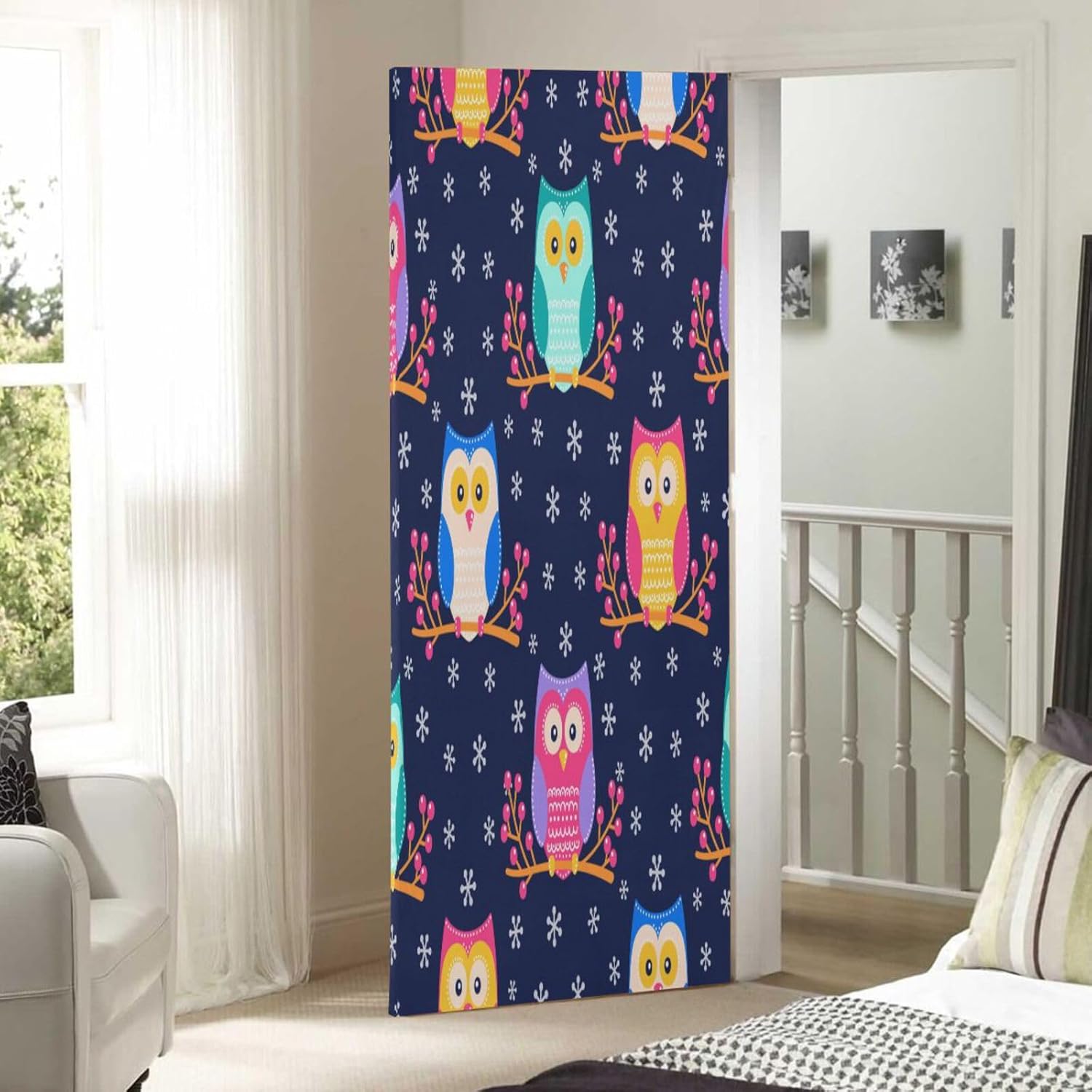 Susiyo Cute Flat Owls Halloween Door Cover