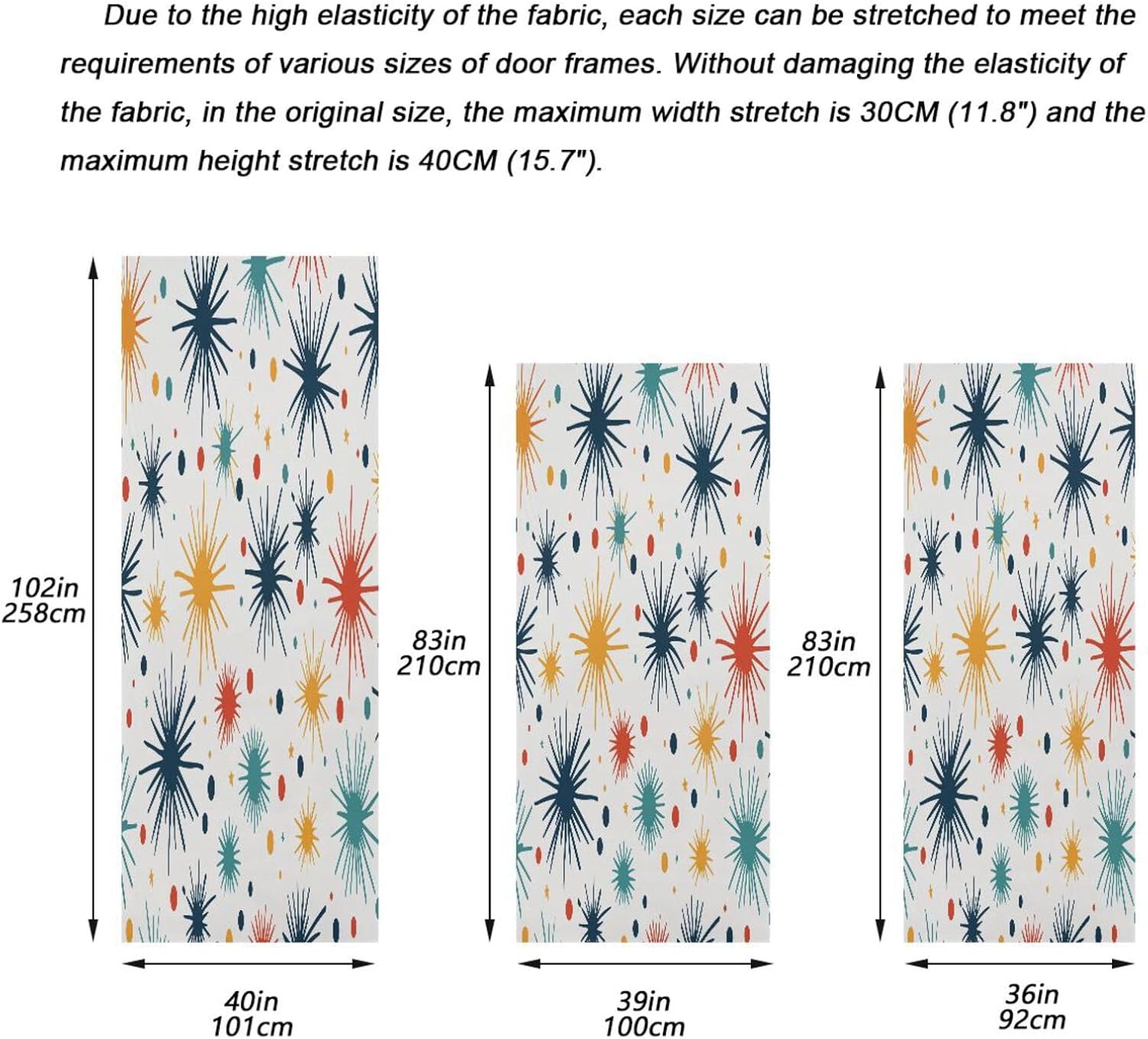 Susiyo Firework Stars Halloween Door Cover 32x79in