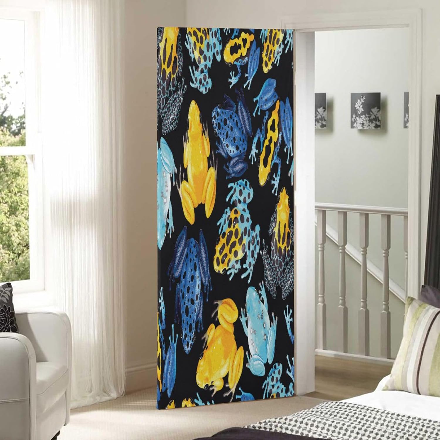 Vivid Tropical Frogs Halloween Door Cover 32x79 in