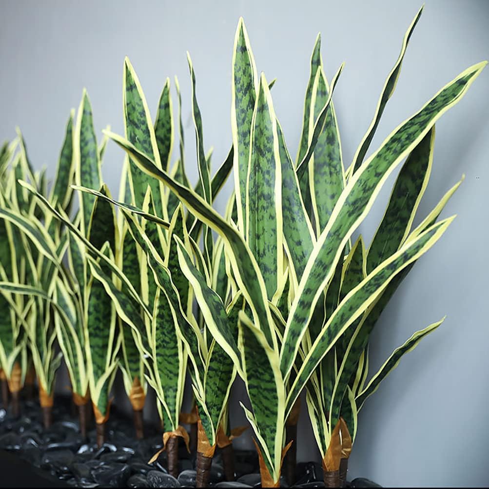 Beebel 4 Pcs Artificial Snake Plant 30 Inch Greenery