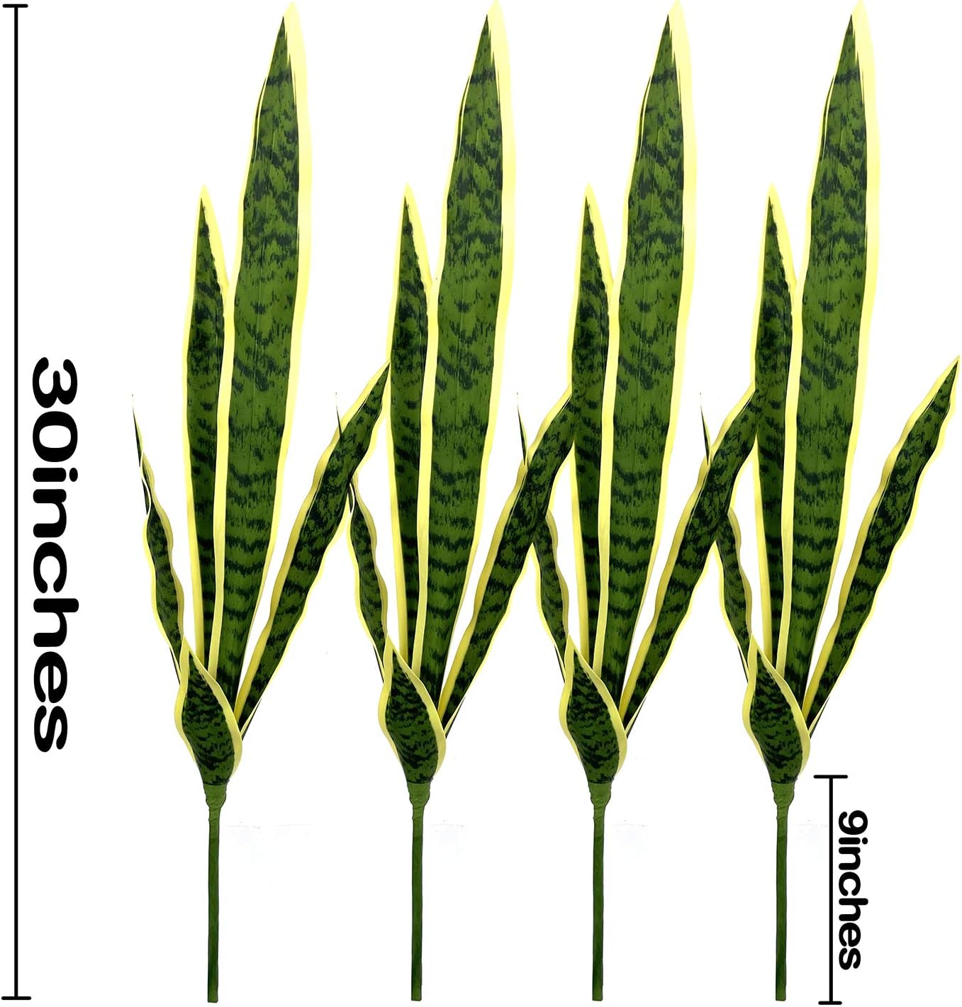 Beebel 4 Pcs Artificial Snake Plant 30 Inch Greenery