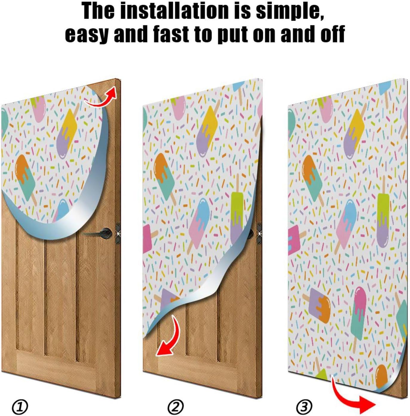 Susiyo Colorful Ice Cream Halloween Door Cover