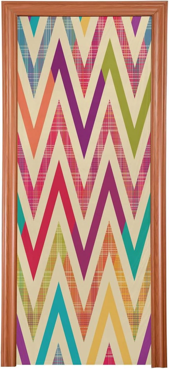 Susiyo Multicolored Chevron Halloween Door Cover