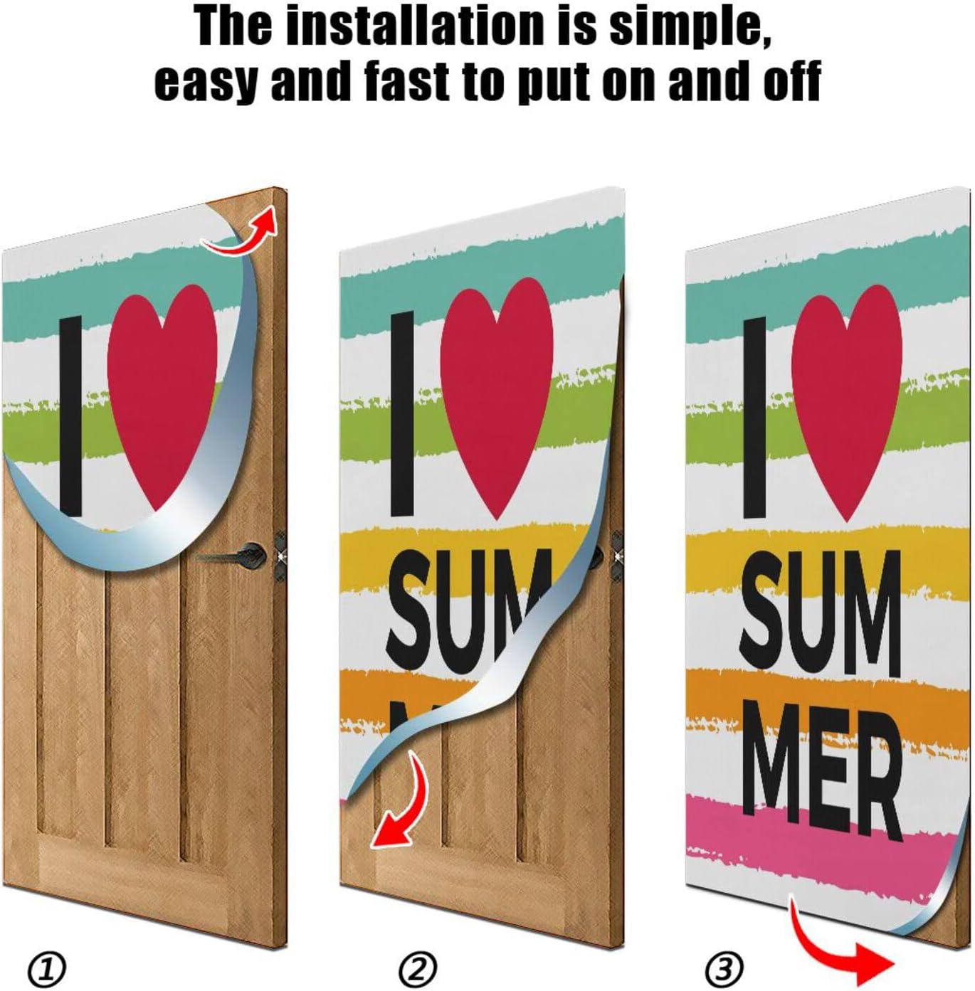 Susiyo Rainbow Colorful Stripes Halloween Door Cover