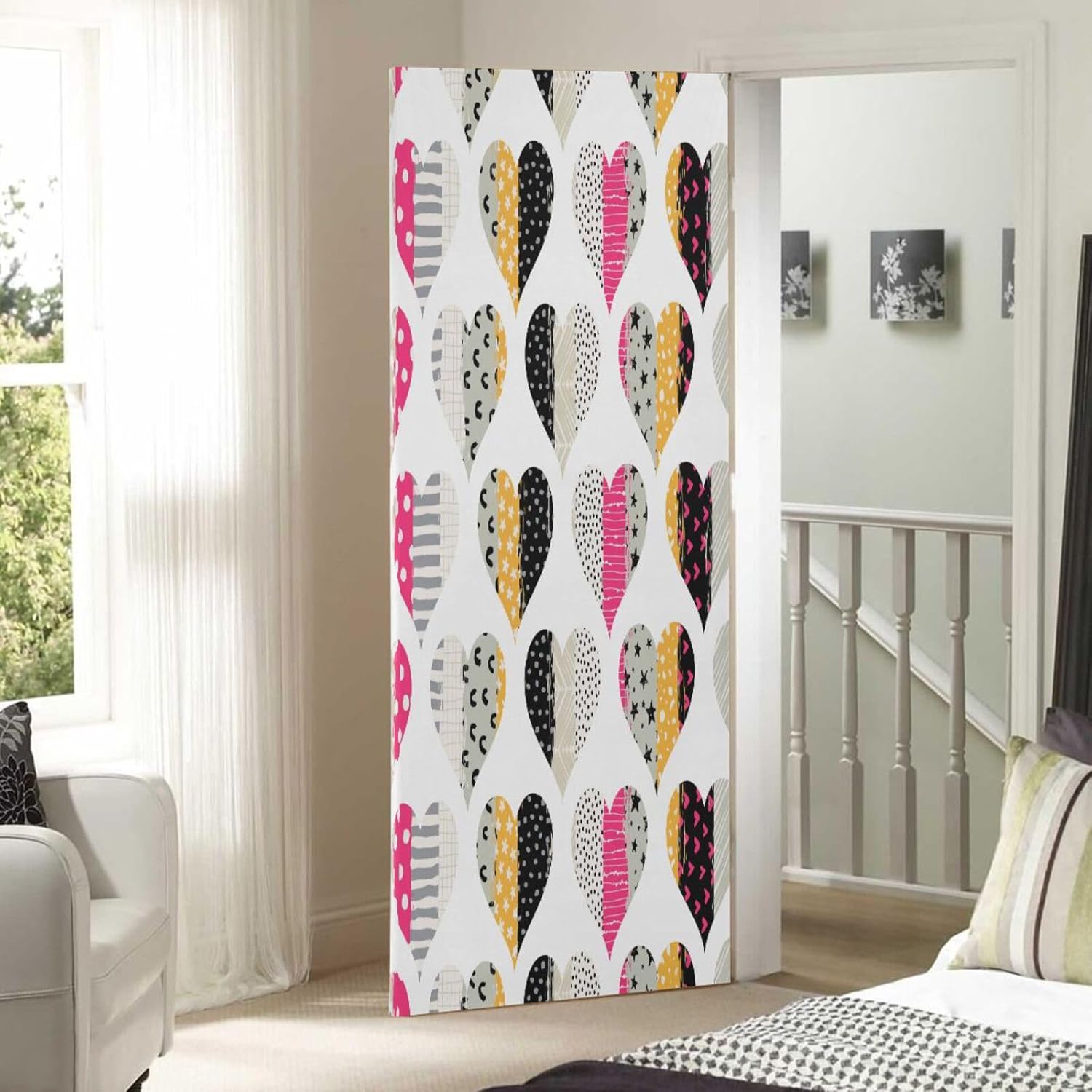 Susiyo Multicolored Hearts Halloween Door Cover