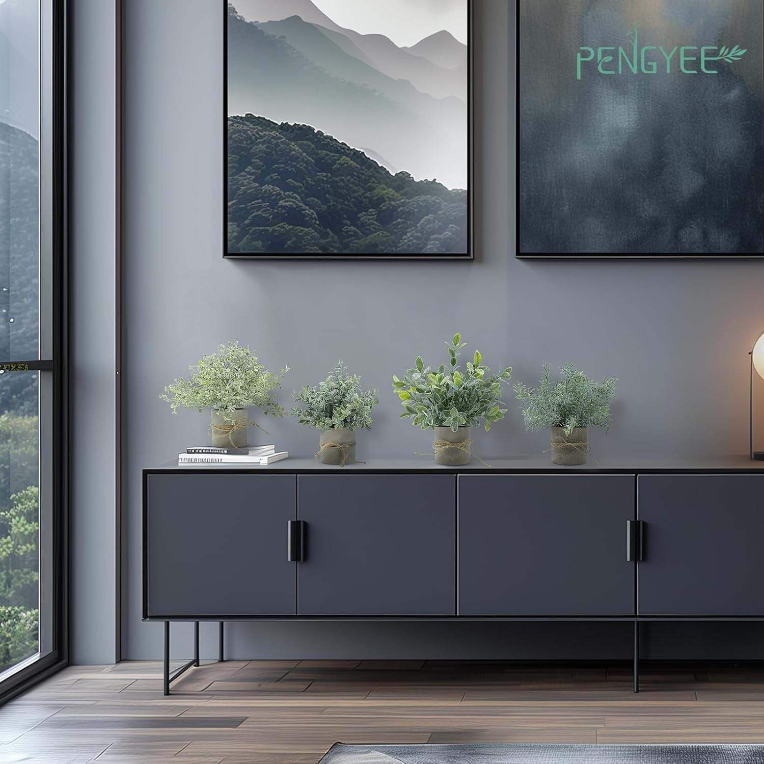 4Pcs Small Artificial Plants for Shelf Decor Indoor