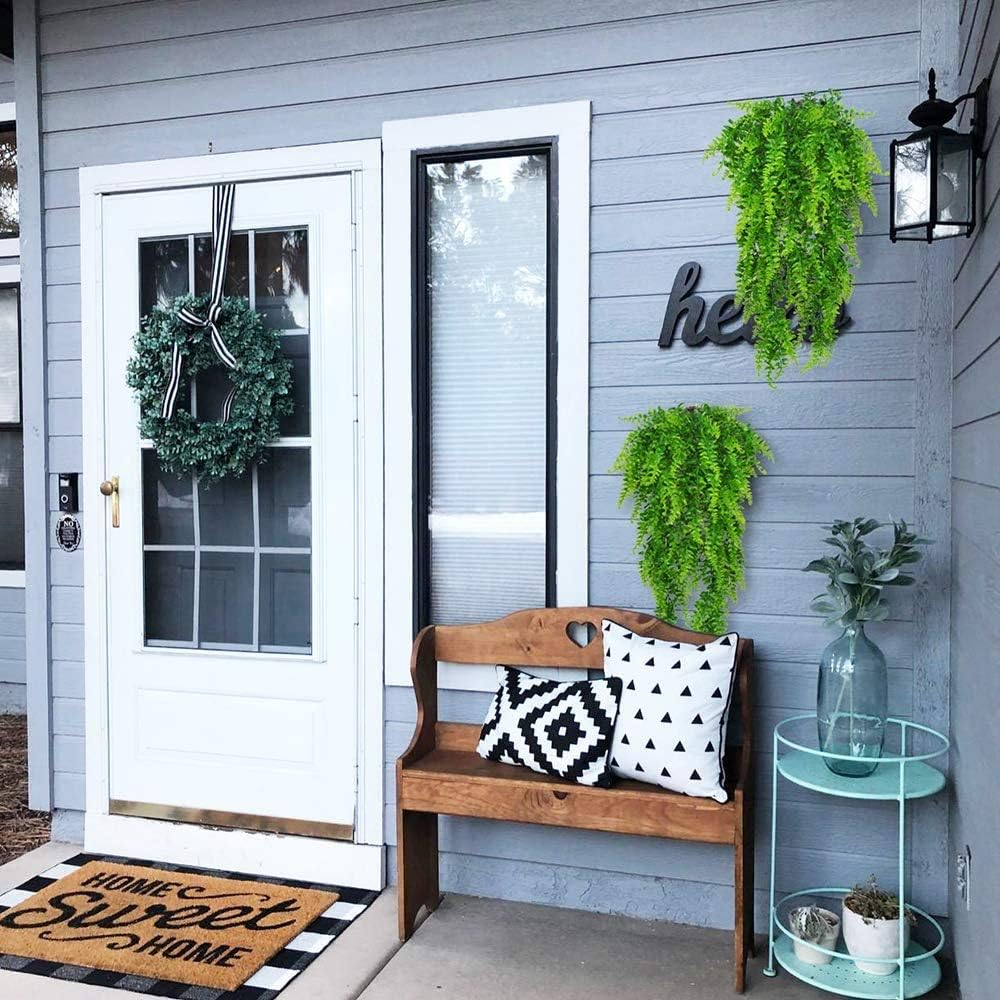 2pcs Artificial Hanging Fern Plants UV Resistant for Indoor Outdoor Dcor