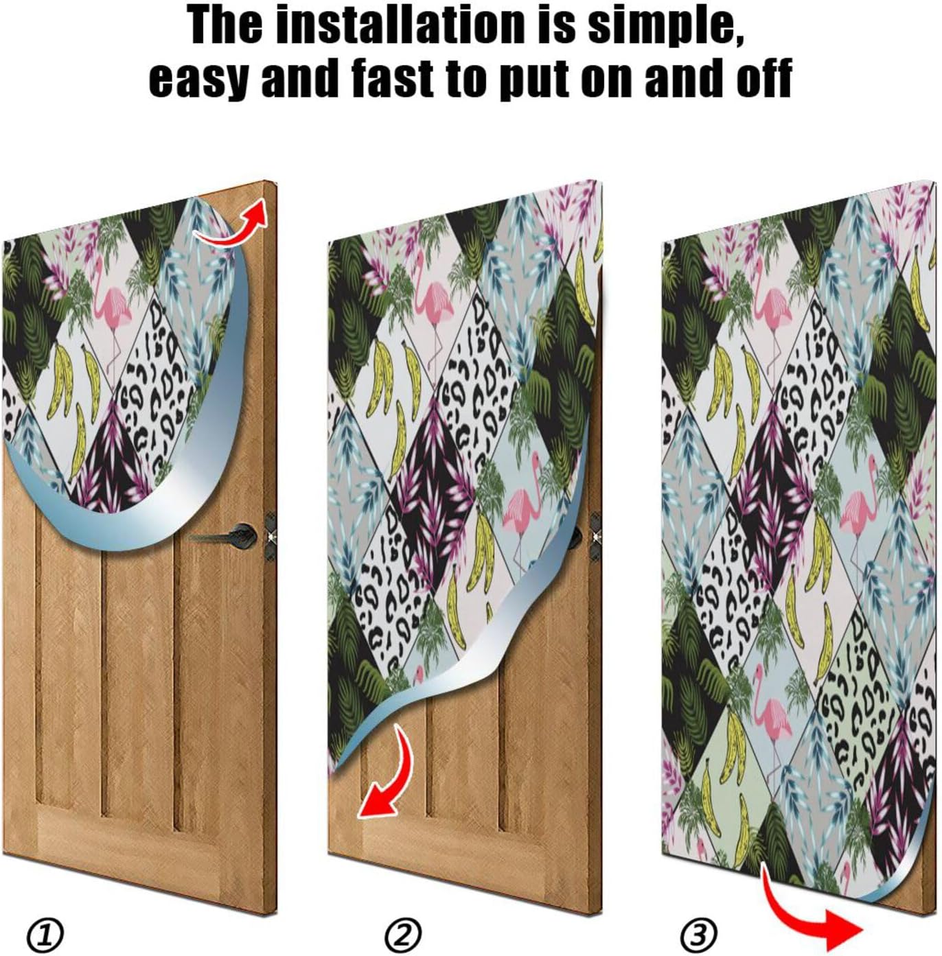 Susiyo Abstract Tropical Christmas Door Cover Decoration 32x79 in