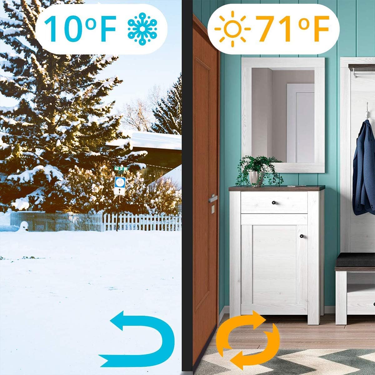 Suptikes Upgraded Door Draft Stopper for Large Gap 3 W x 37 L Black