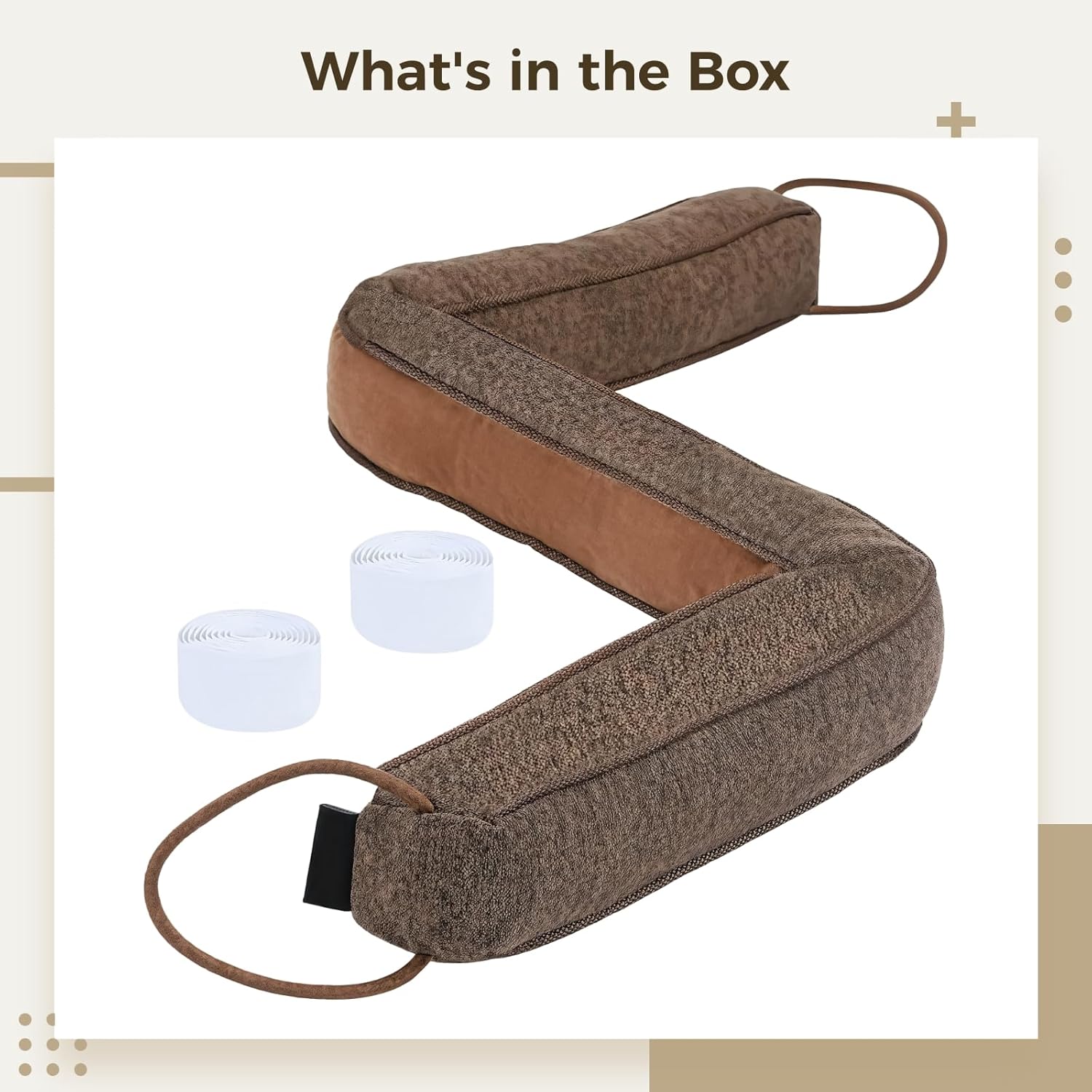 Homaisson Door Draft Stopper 362 Inches Brown Fabric Weighted with Sand and PP Cotton