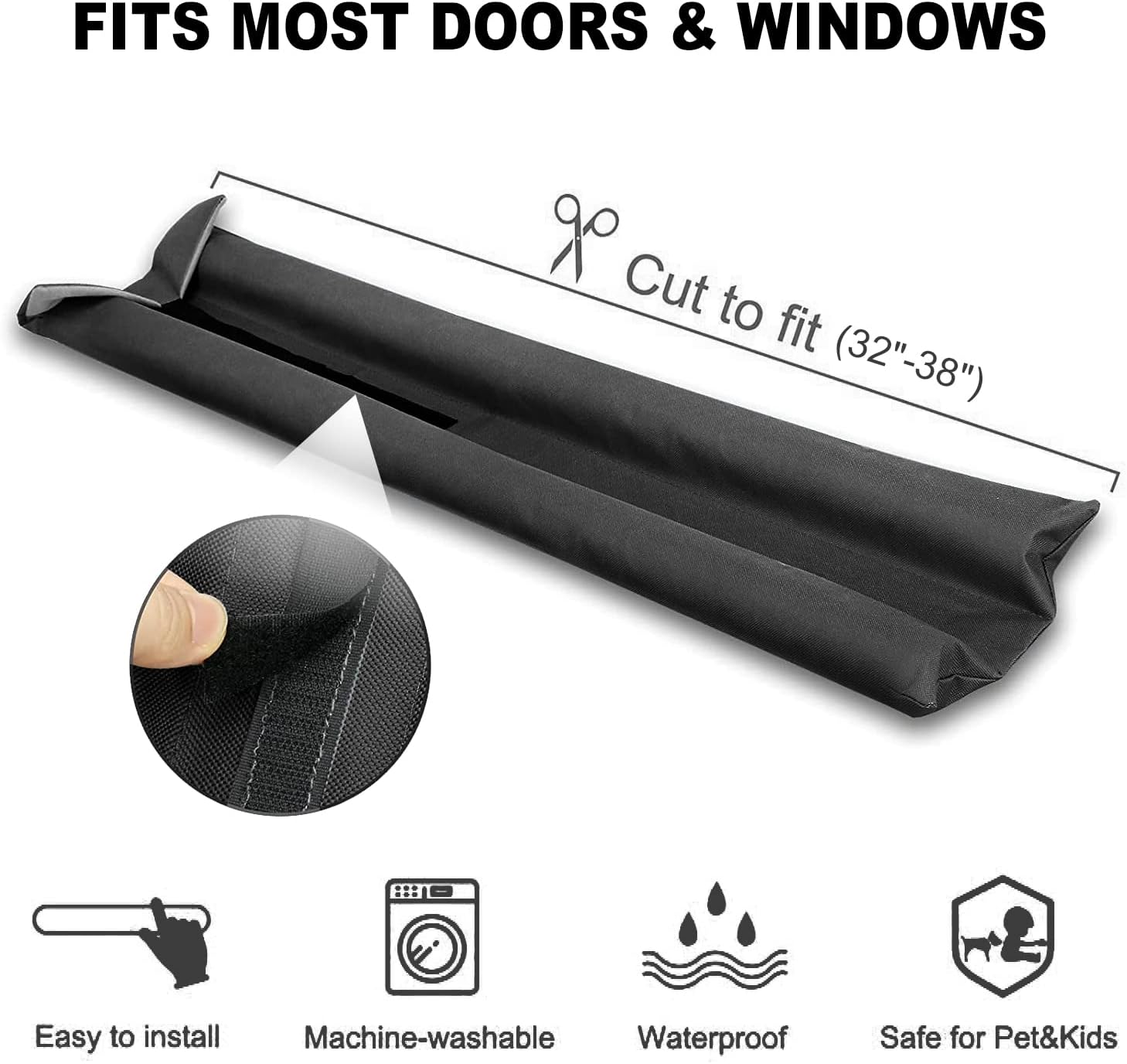 Gigbuff Cam Door Draft Stopper Black 16 Inch