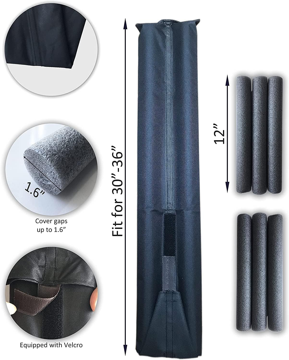 Sapphire Home Door Draft Stopper Waterproof Grey
