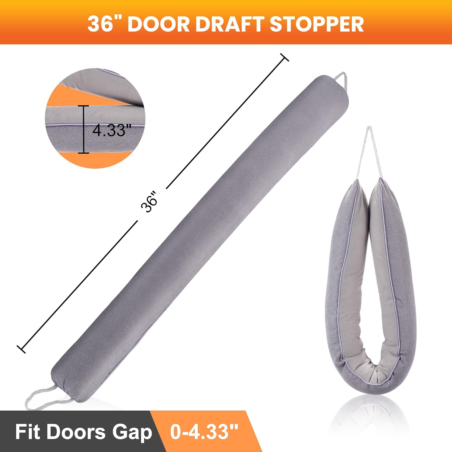 TRIOSEA Under Door Draft Stopper 36 Inch