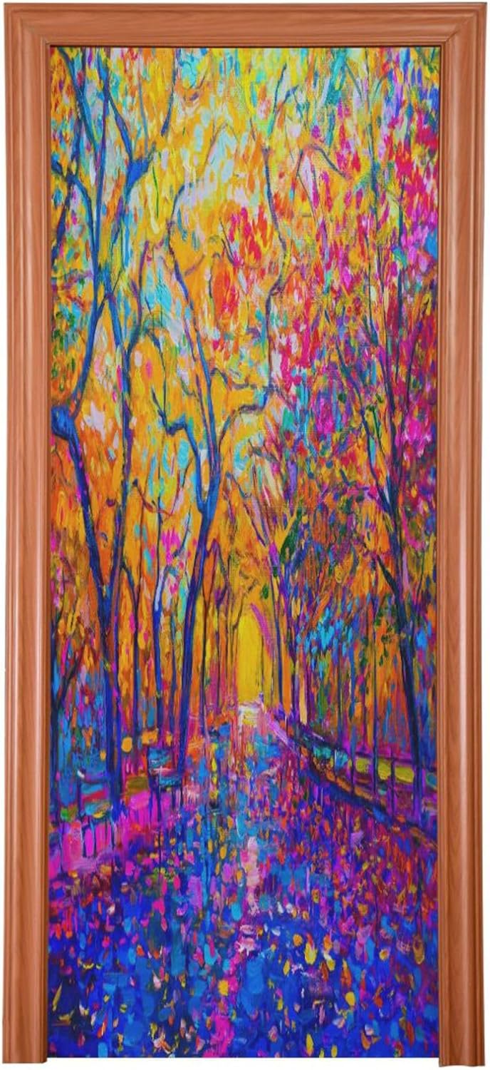 Susiyo Autumn Forest Trees Halloween Door Cover