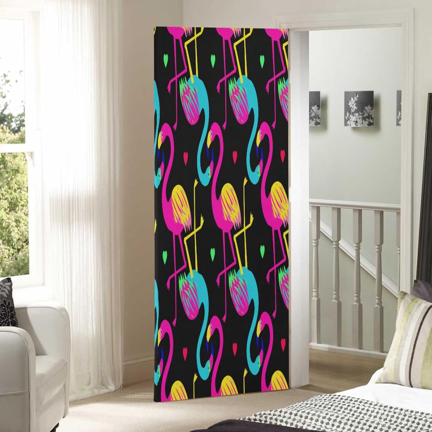 Susiyo Pink Flamingo Halloween Door Cover 32x79 In
