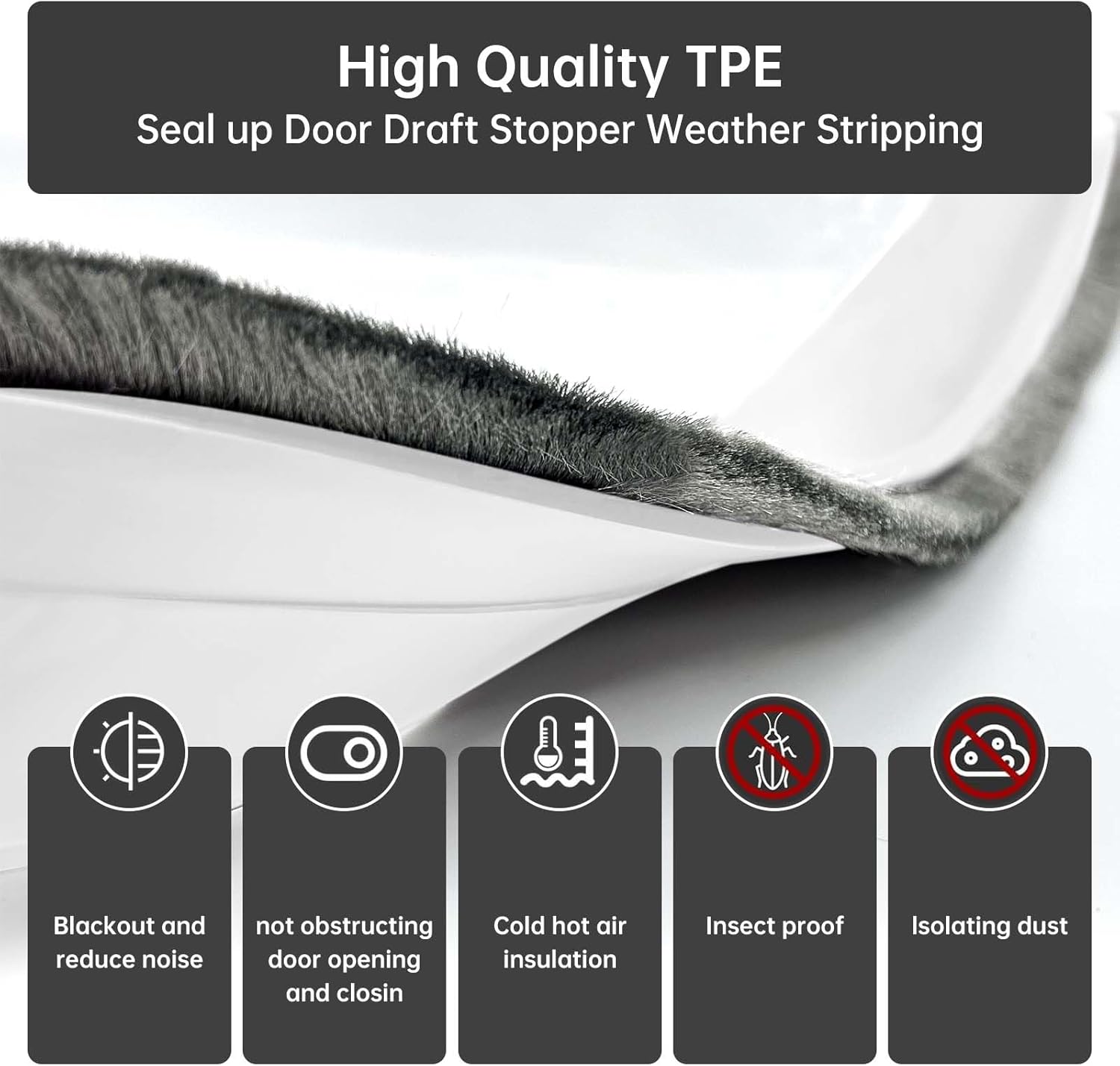 Self-Adhesive Door Sweep with Brush 3937 L White