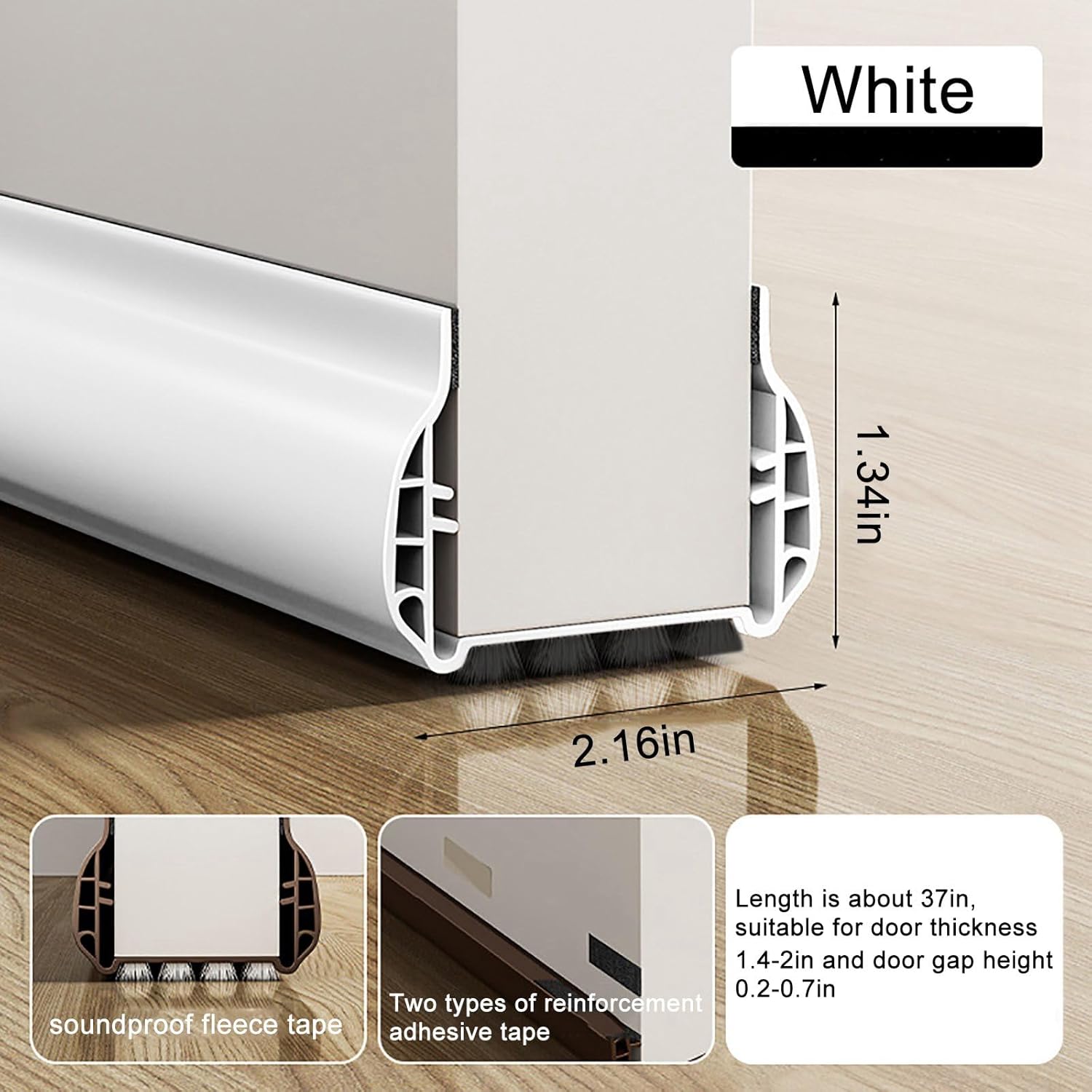 Lifeuping Under Door Draft Stopper with Brush 366 Inch Length