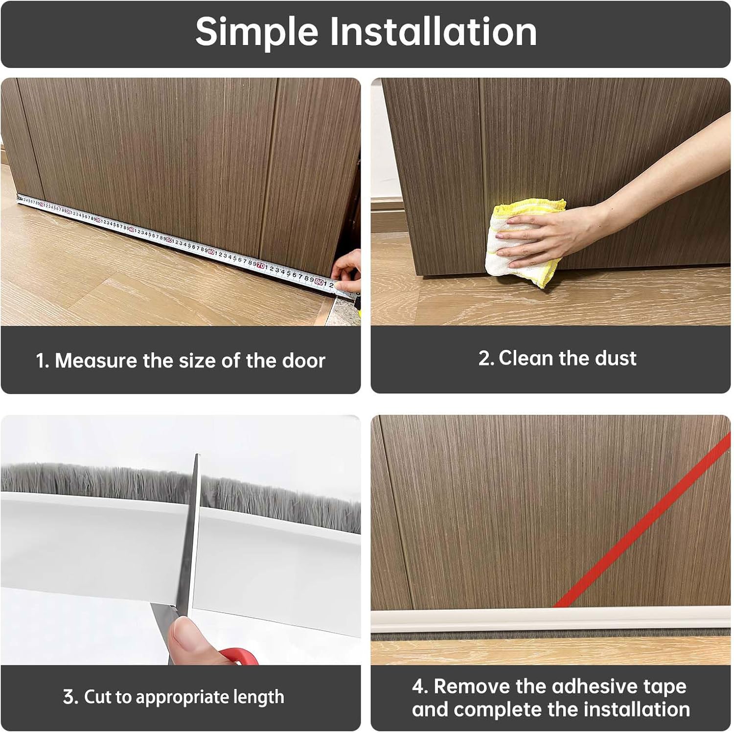 Self-Adhesive Door Sweep with Brush 3937 L White