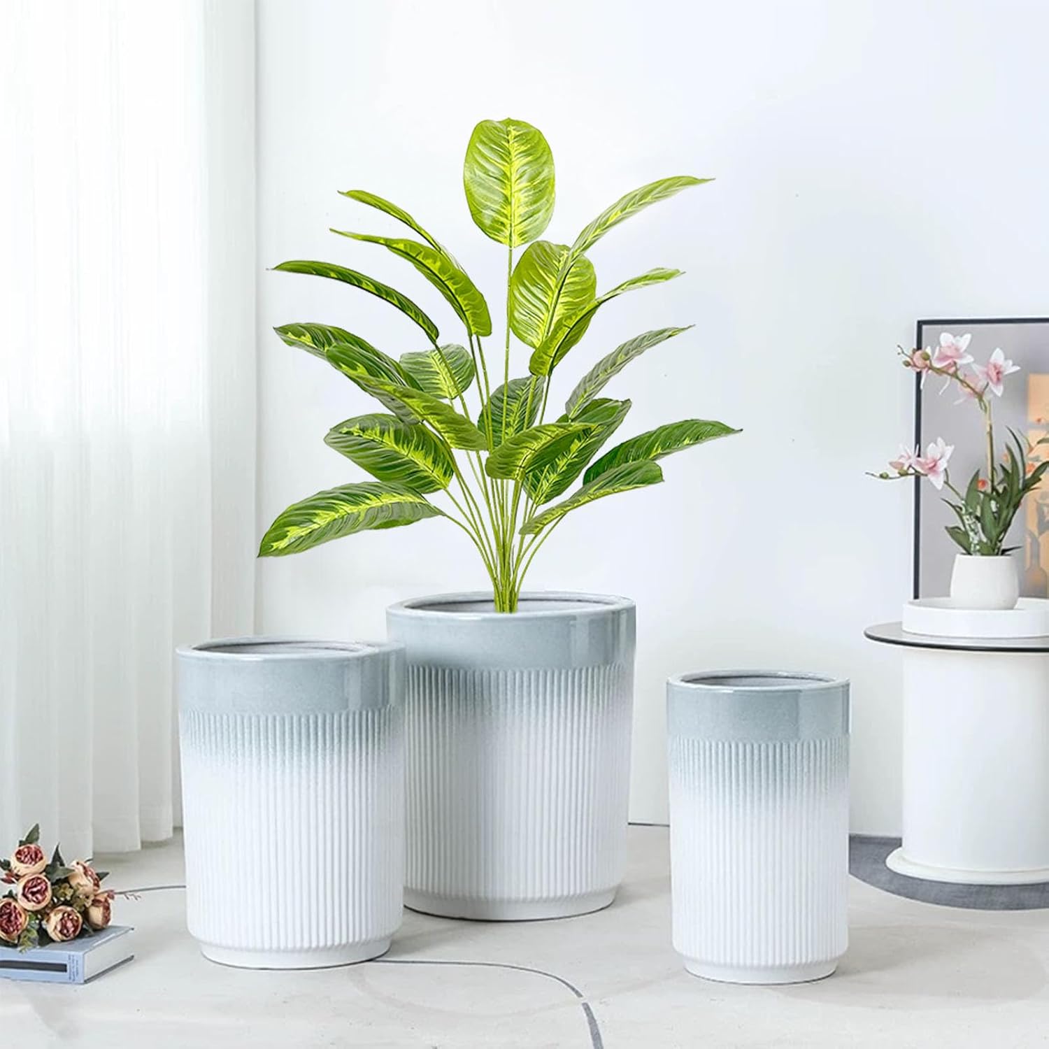 Ozizley Artificial Palm Tree Faux Silk Plant