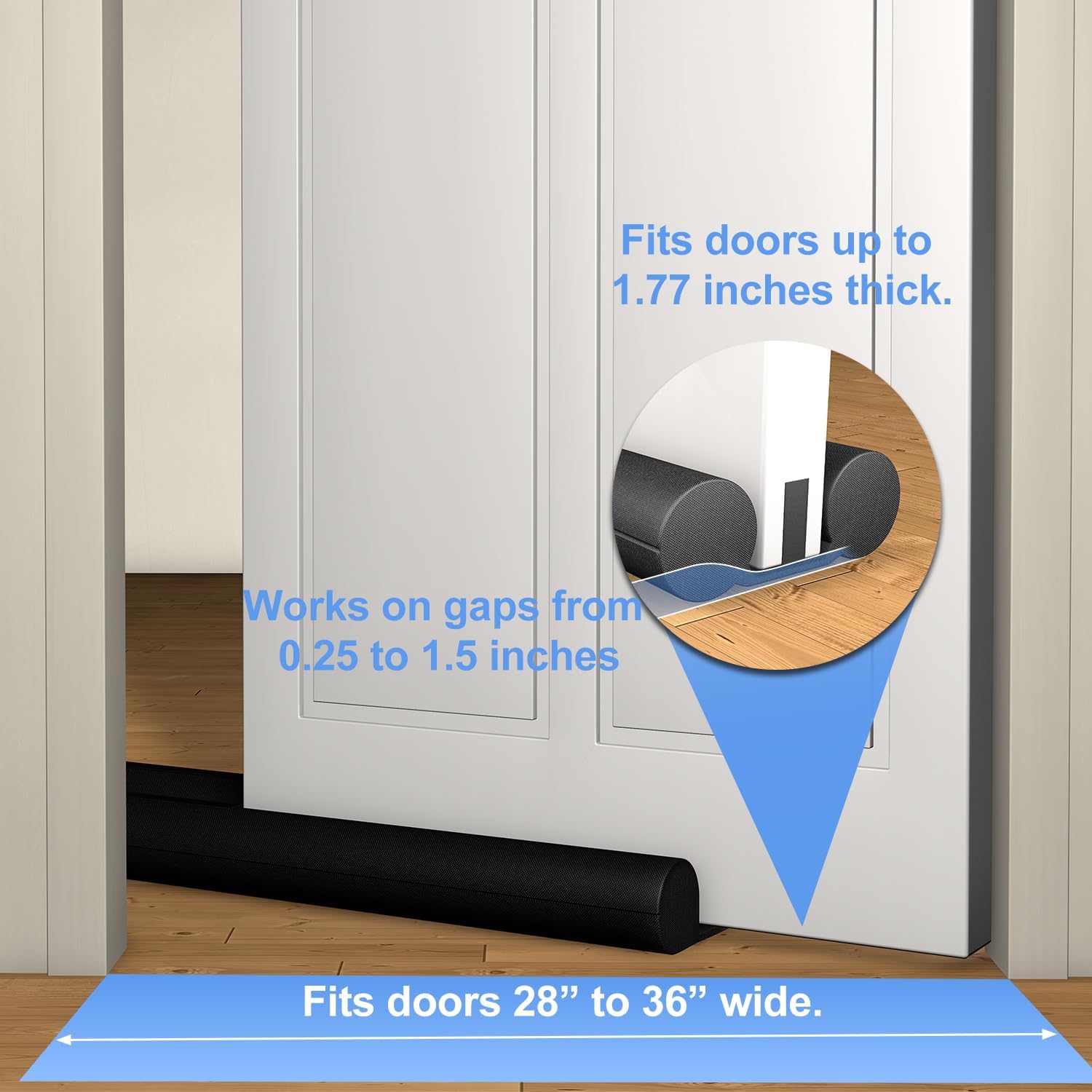 LM BODYCARE Upgrade 36 Inch Soundproof Door Draft Stopper Black Noise Blocker