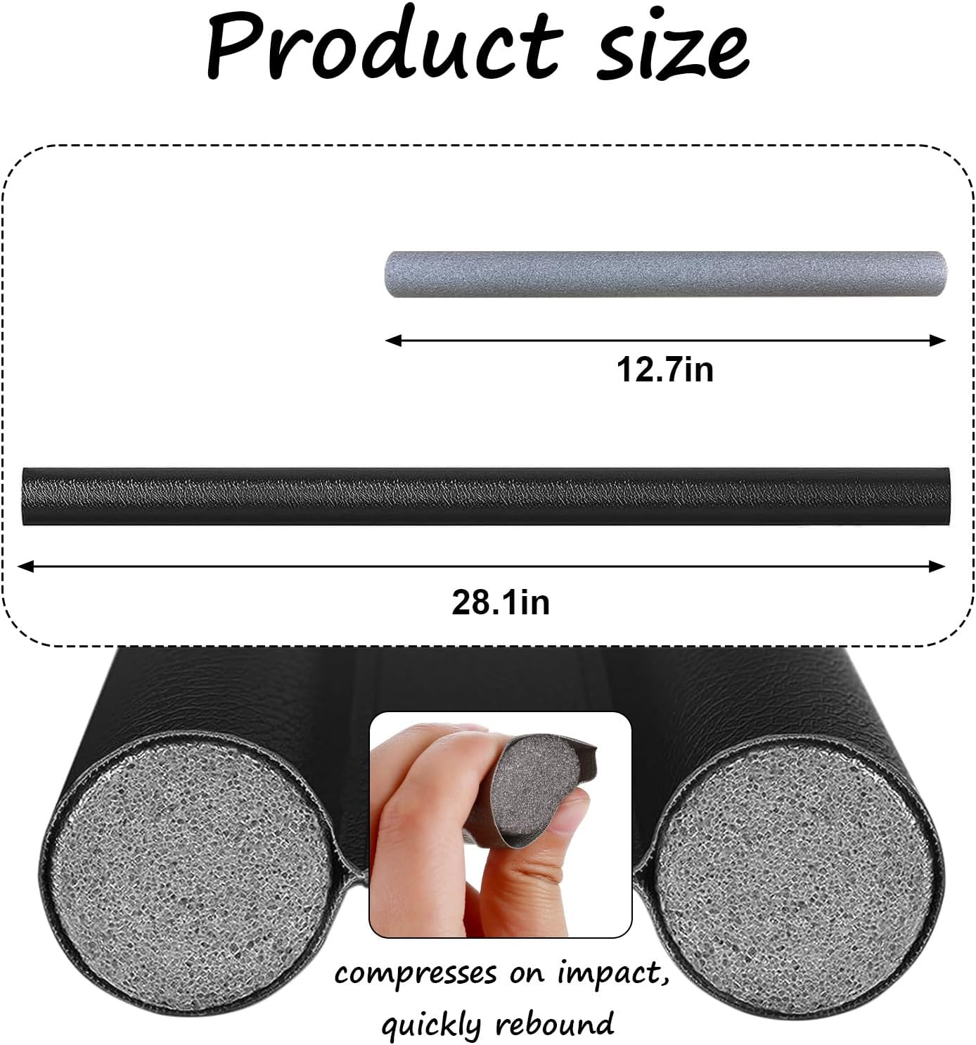 Wanheart Under Door Draft Stopper 2-Pack Black